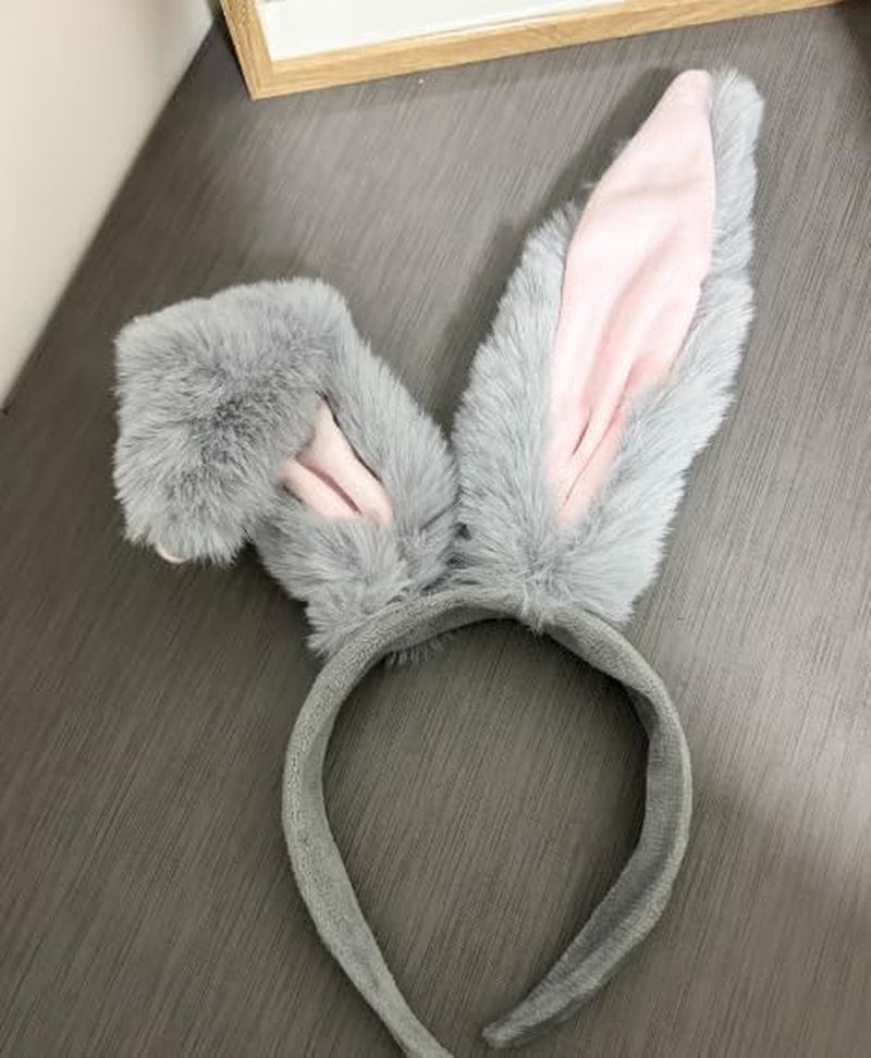 Plush Bunny Ears Headband for Rabbit Cosplay, 8.3 Inches Long image number 3