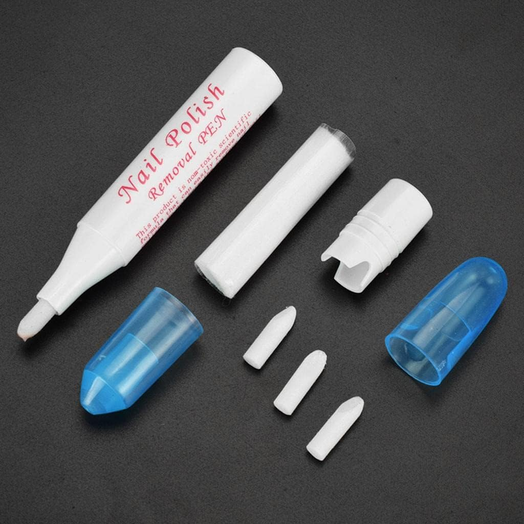 5Pcs Nails Polish Remover Pen Varnish Corrector Makeup&15 Head Tips image number 5