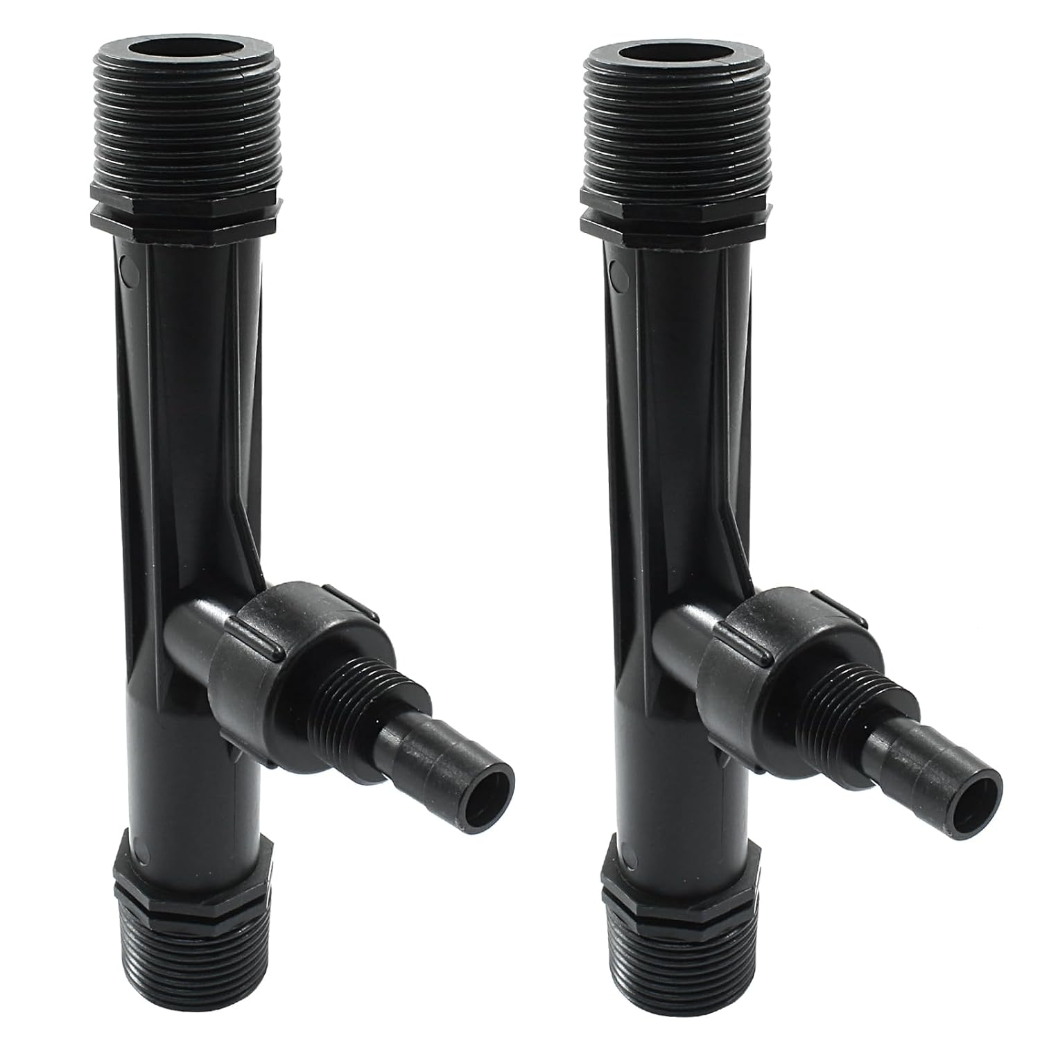 2Pcs Black Venturi Injector Tube 1 Inch Agriculture Garden Fertilizer Injector Plastic Irrigation Venturi Injector for Irrigation Systems(1 Inch)