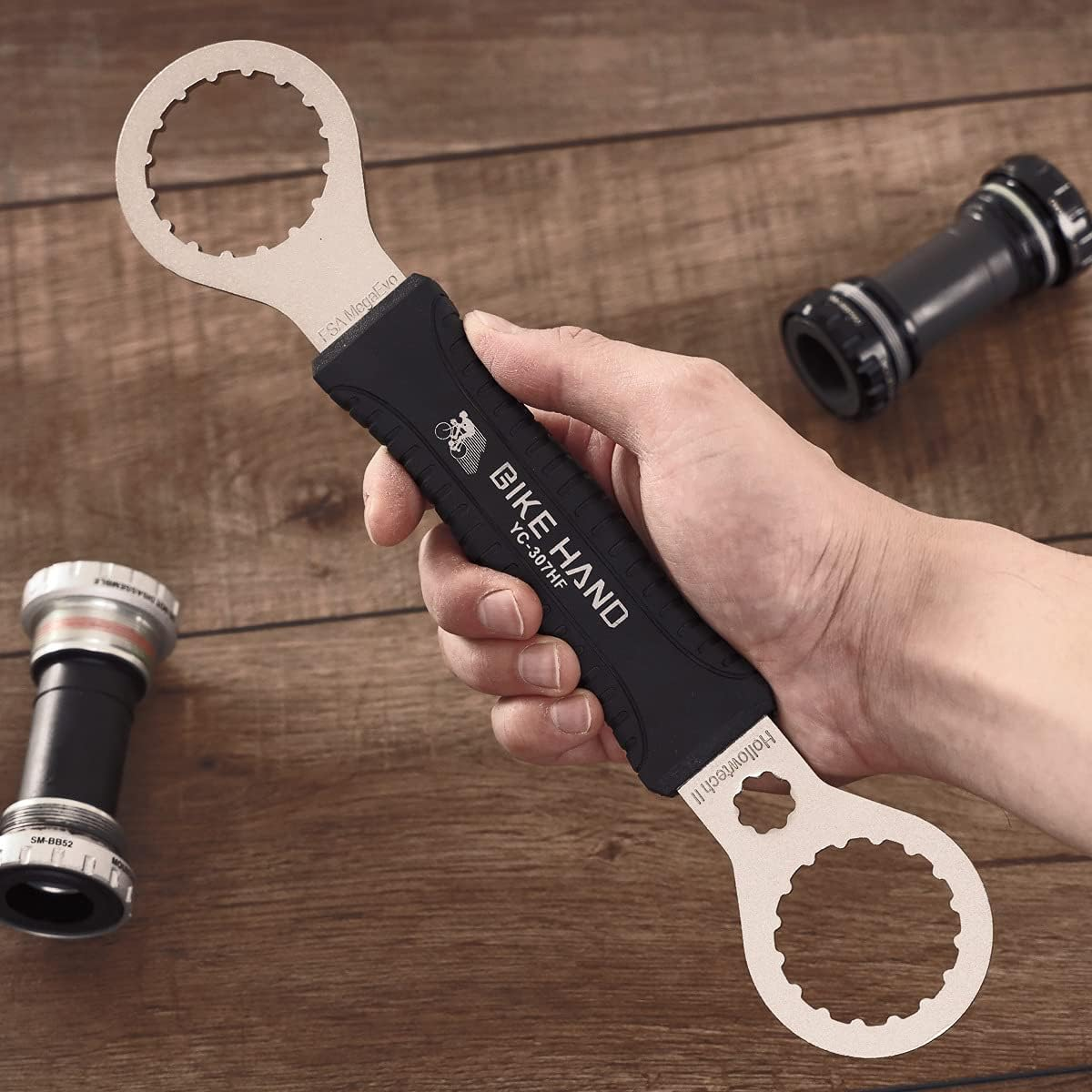 Bikehand Bicycle Bottom Bracket Tool - Compatible with Shimano Hollowtech II/BB9000, BBR60, M8000, Sram Dub, Truvativ GXP, FSA Mega EVO or Campagnolo Ultra-Torque image number 4