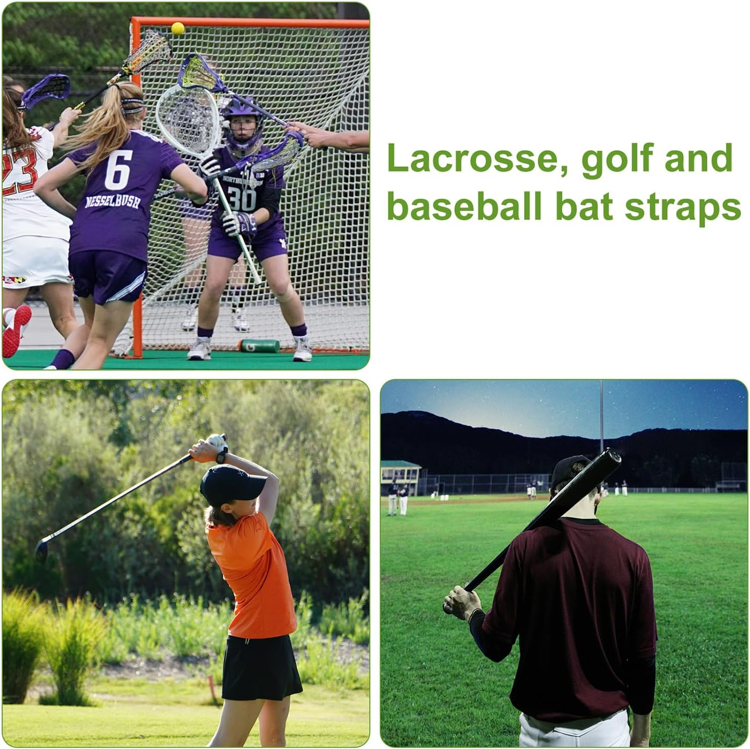 12Pcs Lacrosse Stick Tapes, Cotton Lacrosse Tape 1In and 1/2In Non-Precut Hockey Stick Grip Tapes Sweat-Absorbent Lacrosse Stick Grip Tape for Lacrosse Golf Baseball Bats image number 6