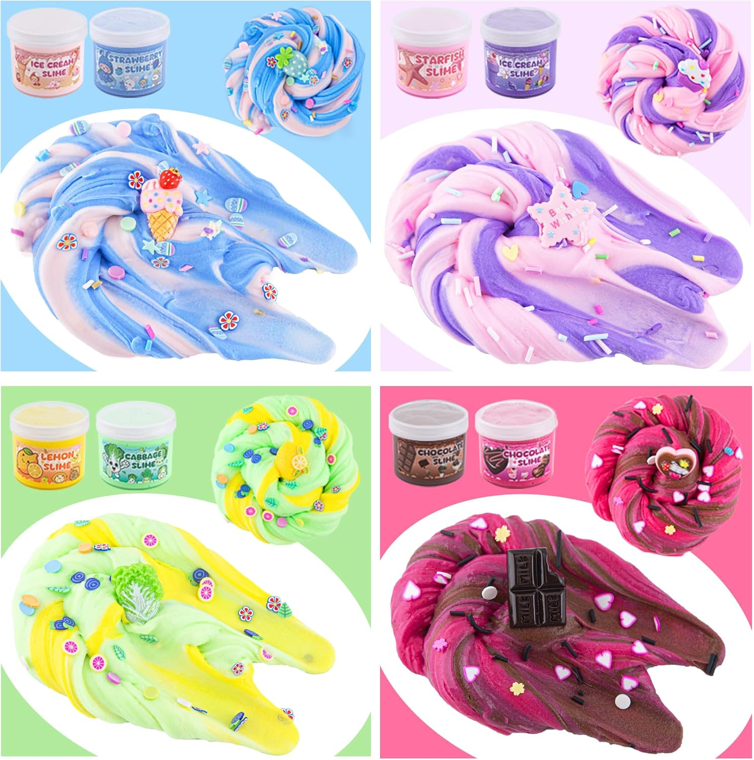 Big Butter Slime Kit, Includes 18 X 60Ml Butter Slime & 36 Packs Slime Add Ins, Slime for Kids Party Favors, Non Stick Scented Slime Kit Toys Birthday Halloween Christmas image number 6