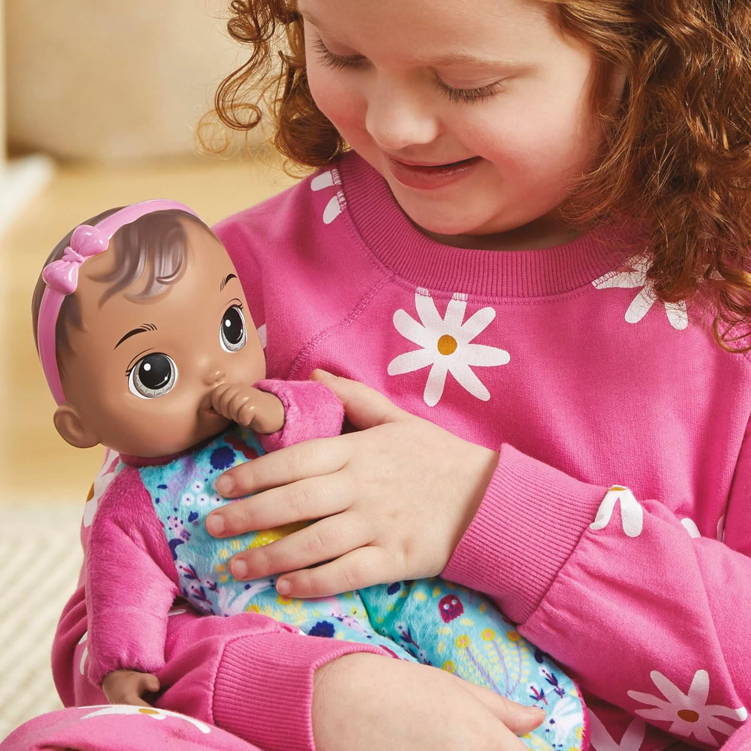 Hasbro Baby Alive Soft &lsquo;N Cute Doll, Brown Hair, 11-Inch First Baby Doll Toy, Washable Soft Doll, Toddlers Kids 18 Months and Up, Teether Accessory image number 2