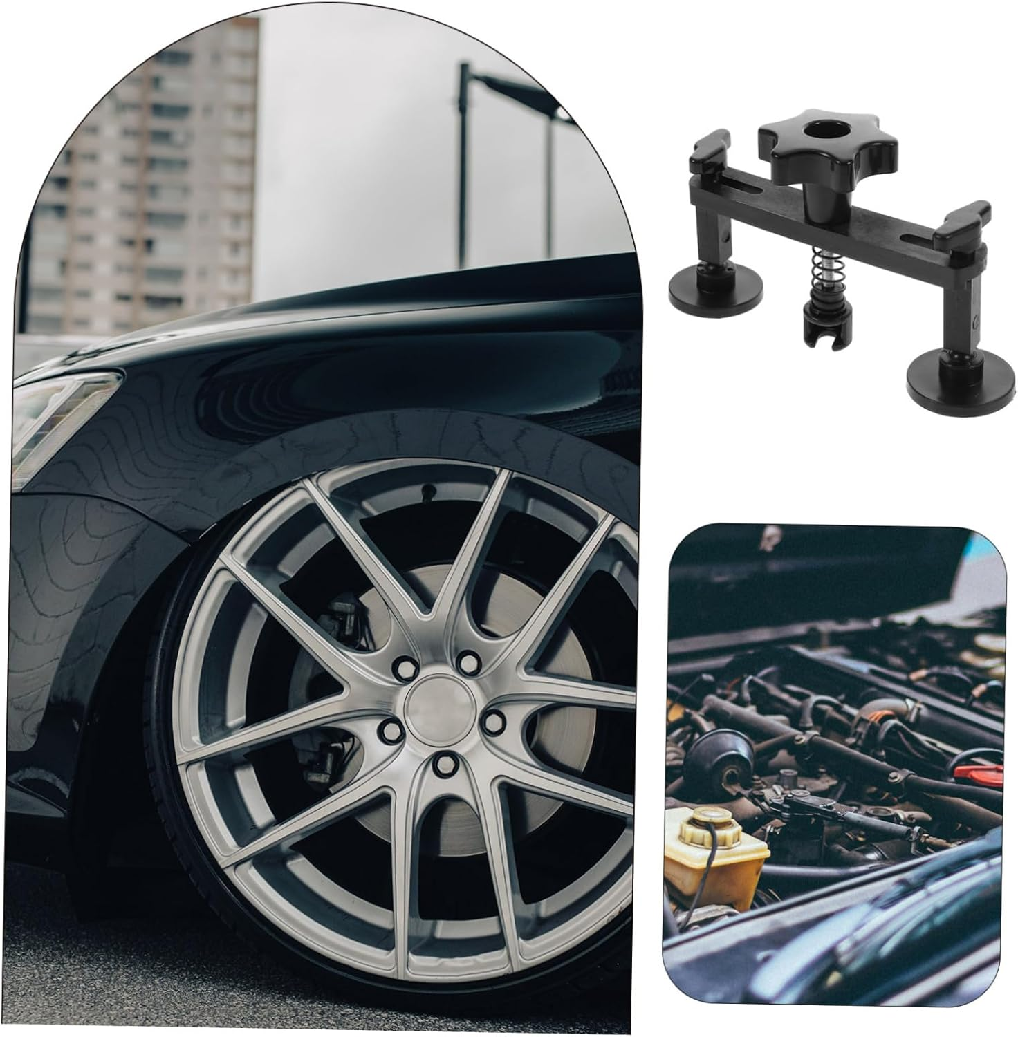 Amosfun Dent Tool Kit Black Suction Bridge 18 Adhesive Tabs Automotive Dent Repair Set Hail Damage Fix Paintless Auto Body Restoration image number 3