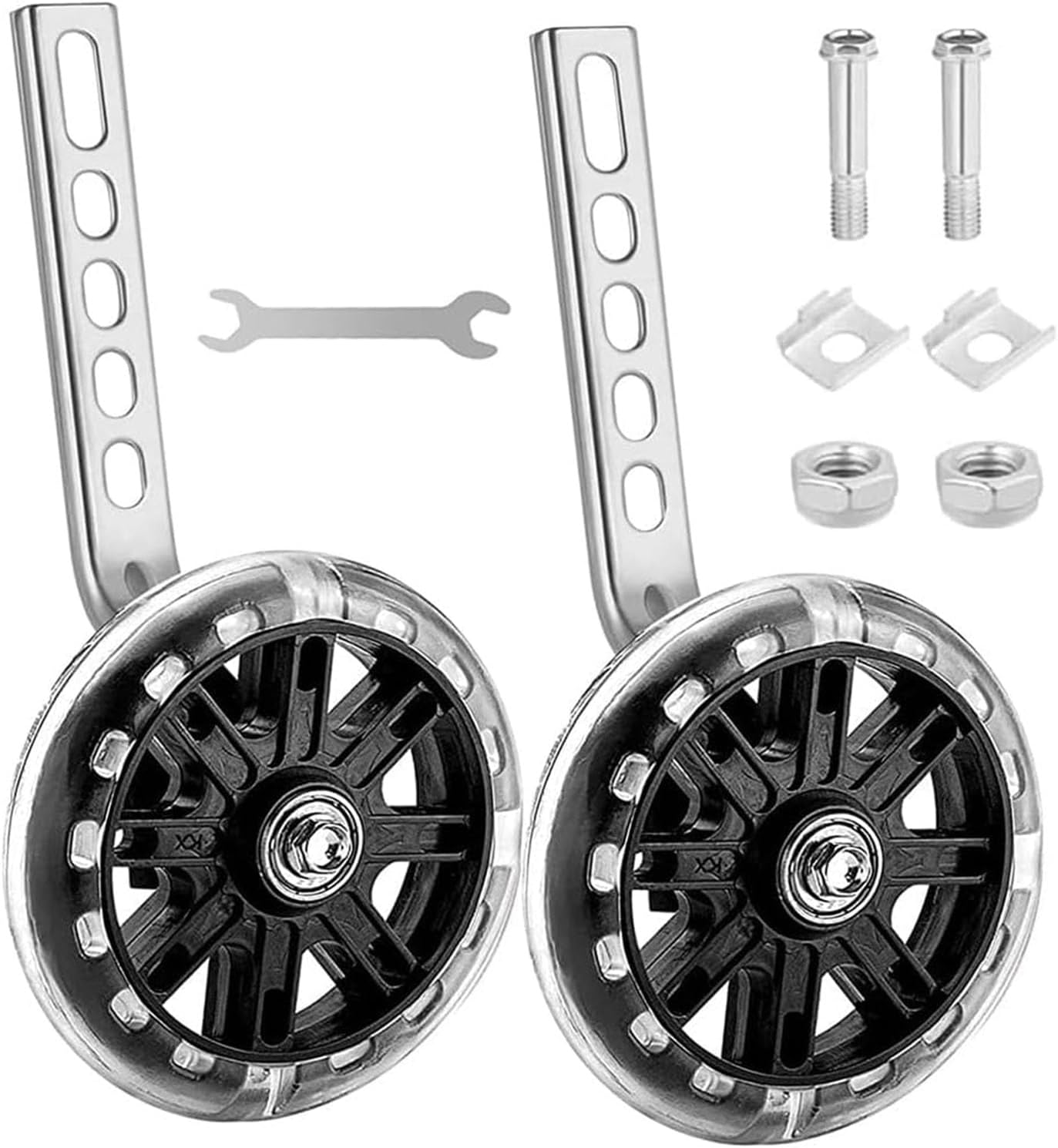 Songholee a Pair of Children'S Bicycle Riding Flash Silent Training Wheels, Suitable for 12-20 Inch Single Speed Bicycles