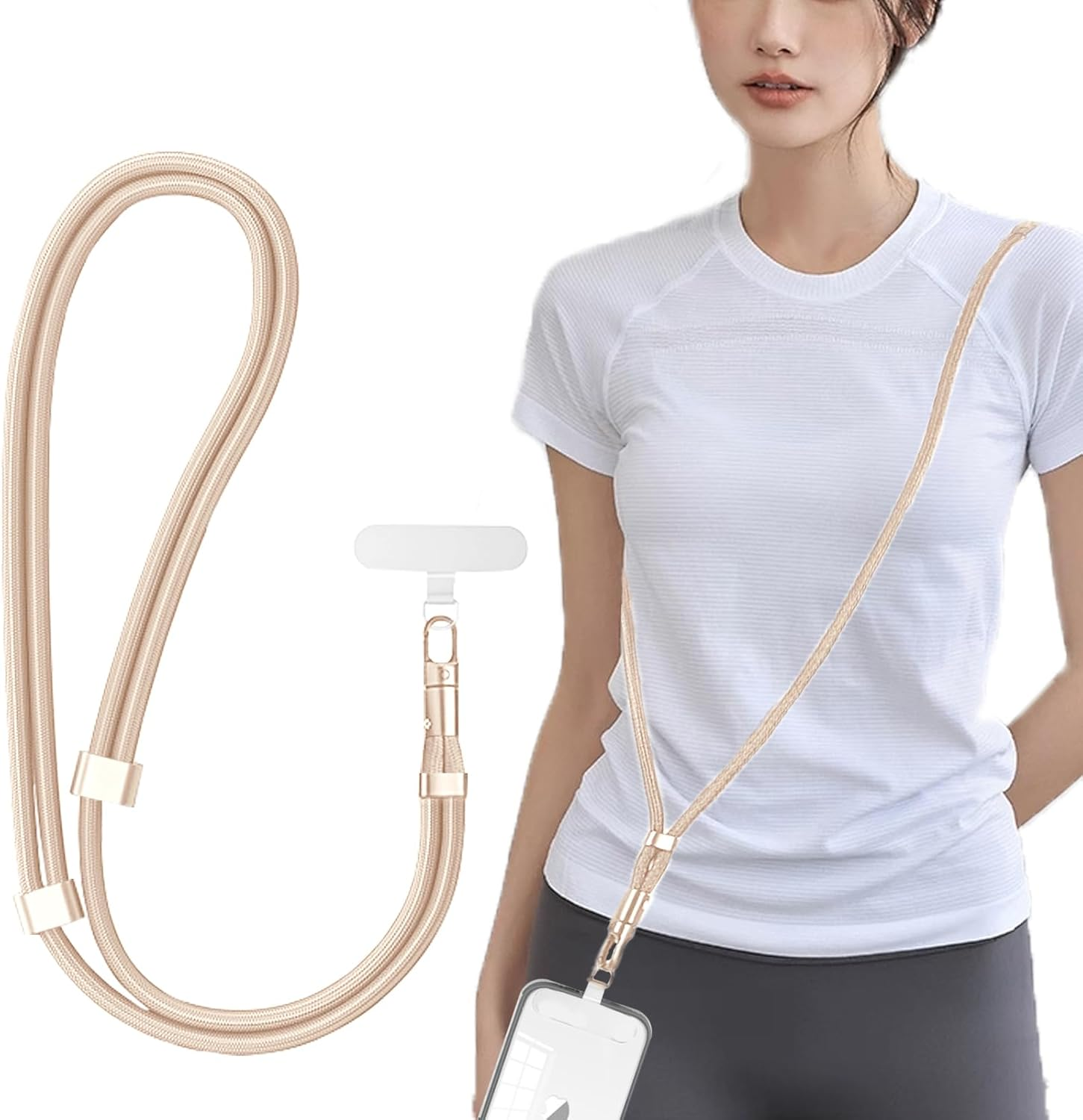 Mobile Phone Lanyard Camera Strap with Stainless Steel Clip, Crossbody or Neck Strap, Ajustable Length 45Cm-85Cm, Comfortable and Durable, Made of Soft Nylon, Compatible for Iphone, Samsung, Xiaomi