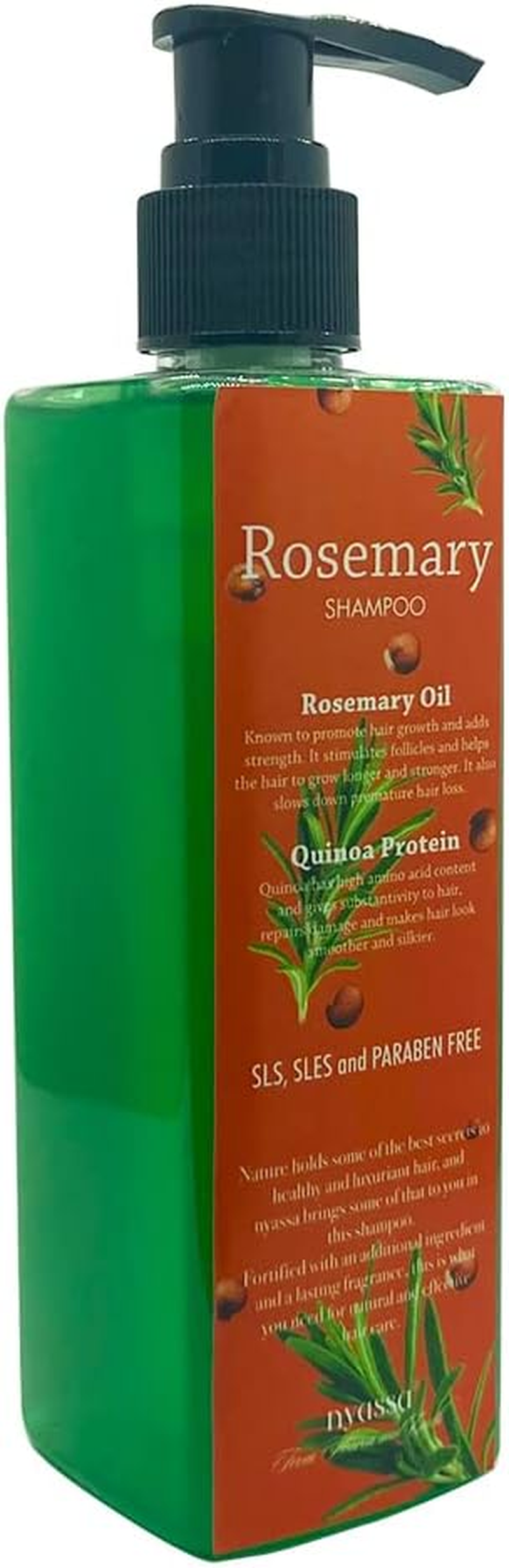 Nyassa Rosemary Shampoo. Fortified with Rosemary Essential Oil and Quinoa Protein. image number 1