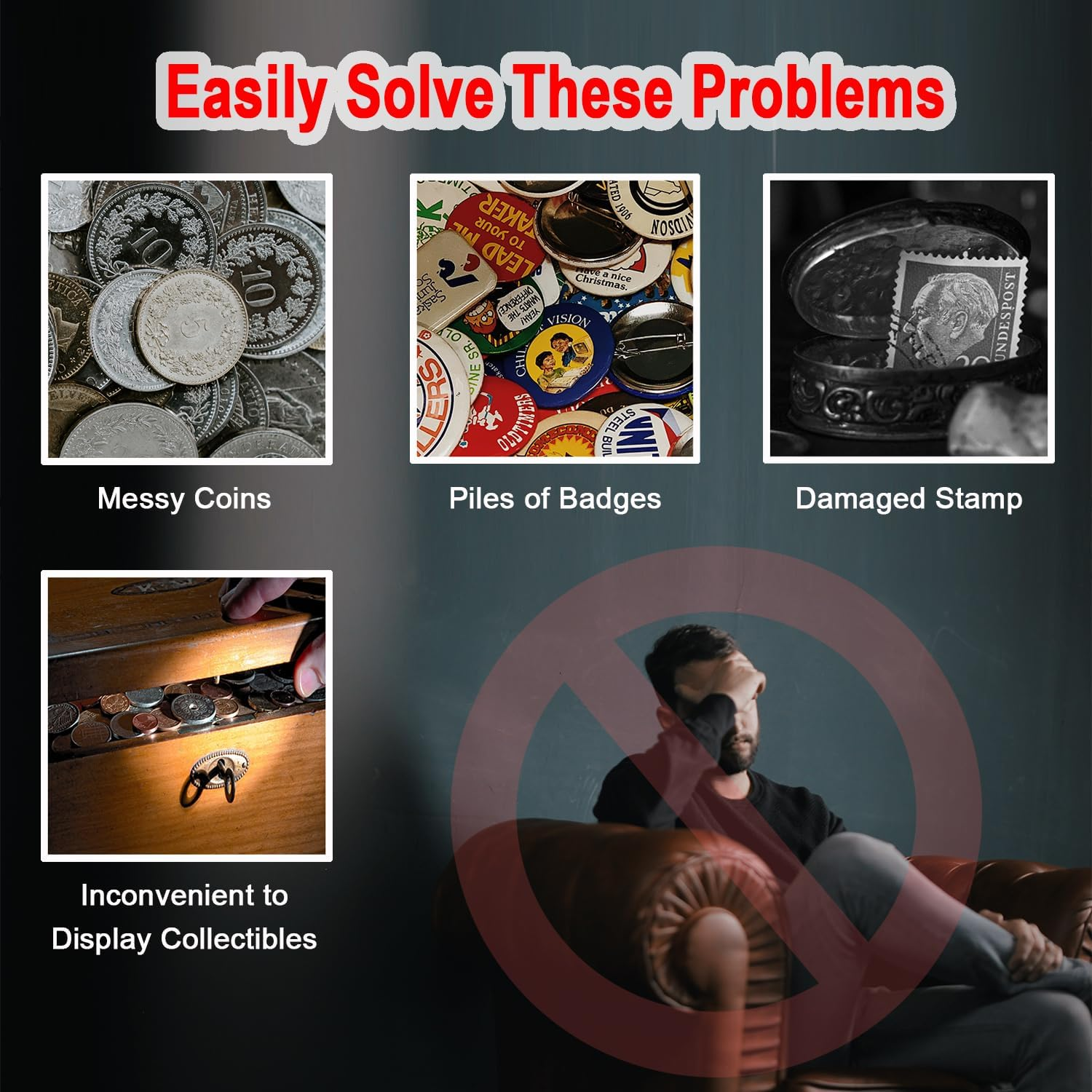 Intendvision Coin Collection Album - 20 Pages 360 Pockets Coin Storage for Collectors, 2 Coin Size Pockets Coin Holder Coin Collection Book for Coins, U.S.Pennies Dimes Nickels Quarters, Small Badges