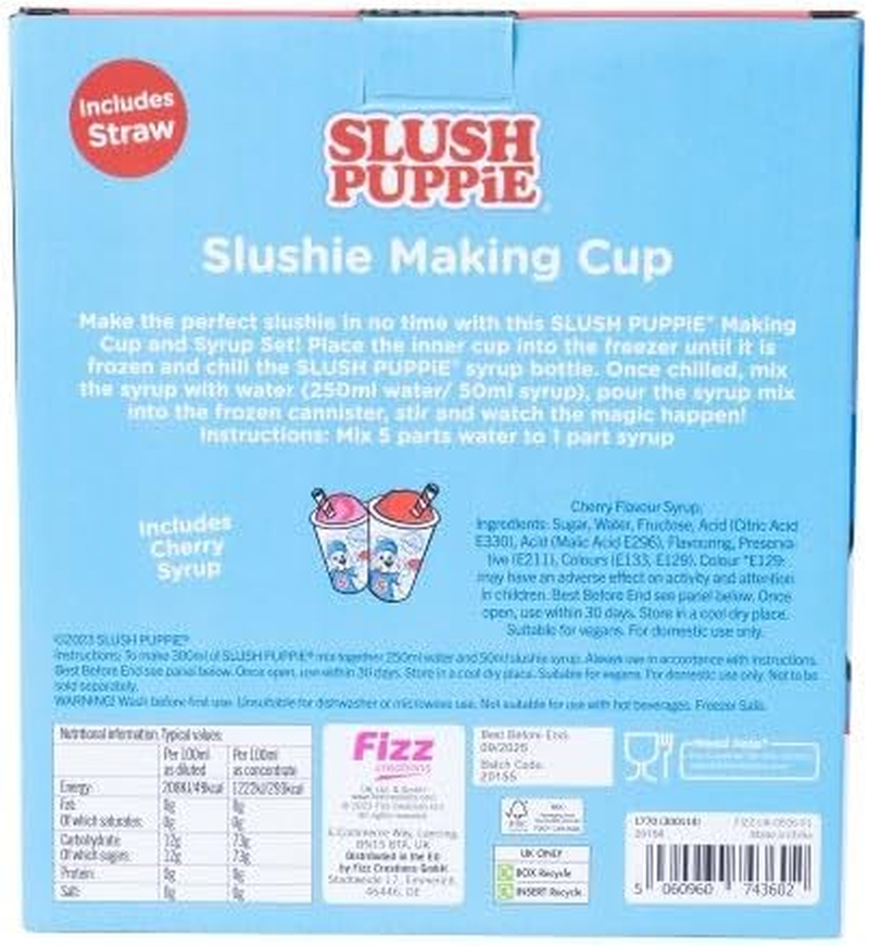 Slush Puppie Making Cup & Red Cherry Syrup Set - Create Refreshing Slushies at Home image number 2