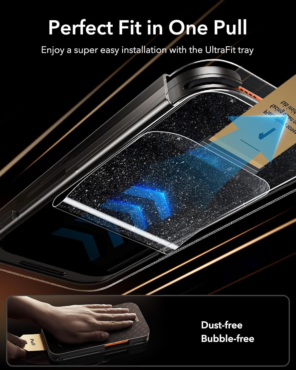 ESR Accessory Glass by Corning&trade; 3 Pack 9H+ Glass for Iphone 17 Pro Max Screen Protector, Military Grade Shatterproof & Durable with Ultrafit Tray image number 4