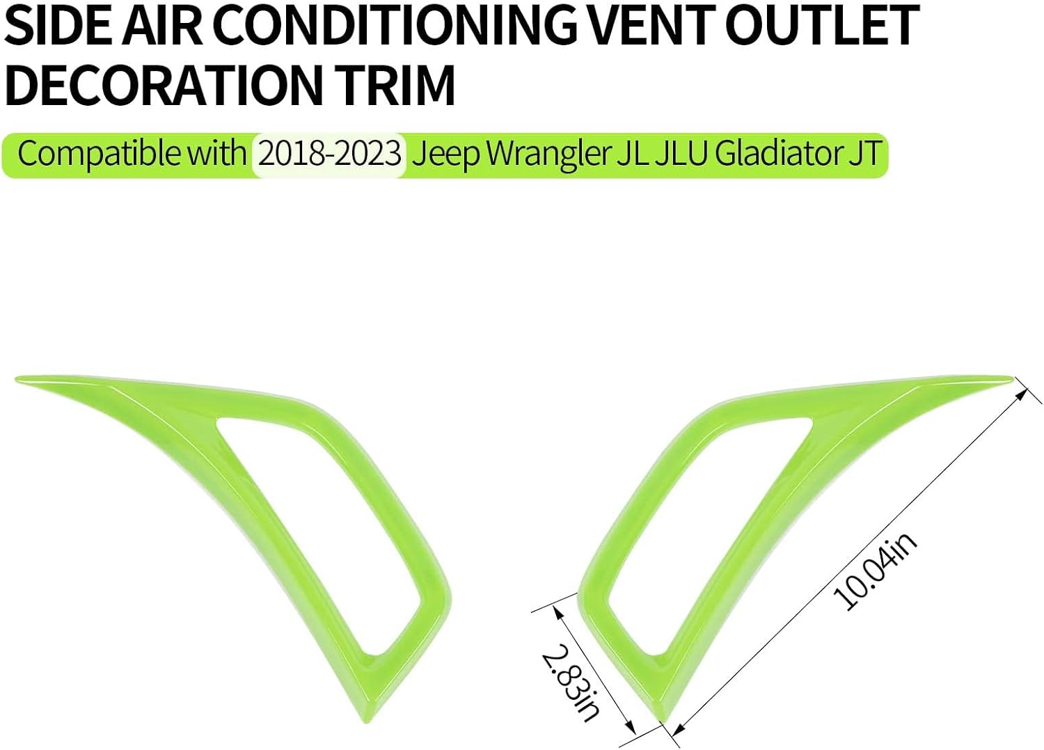 Voodonala for Jeep JL ABS Carbon Fiber Side Air Conditioning Vent Outlet Decoration Trim for 2018-2025+ Jeep Wrangler JL JLU Gladiator JT 4Xe Green image number 1
