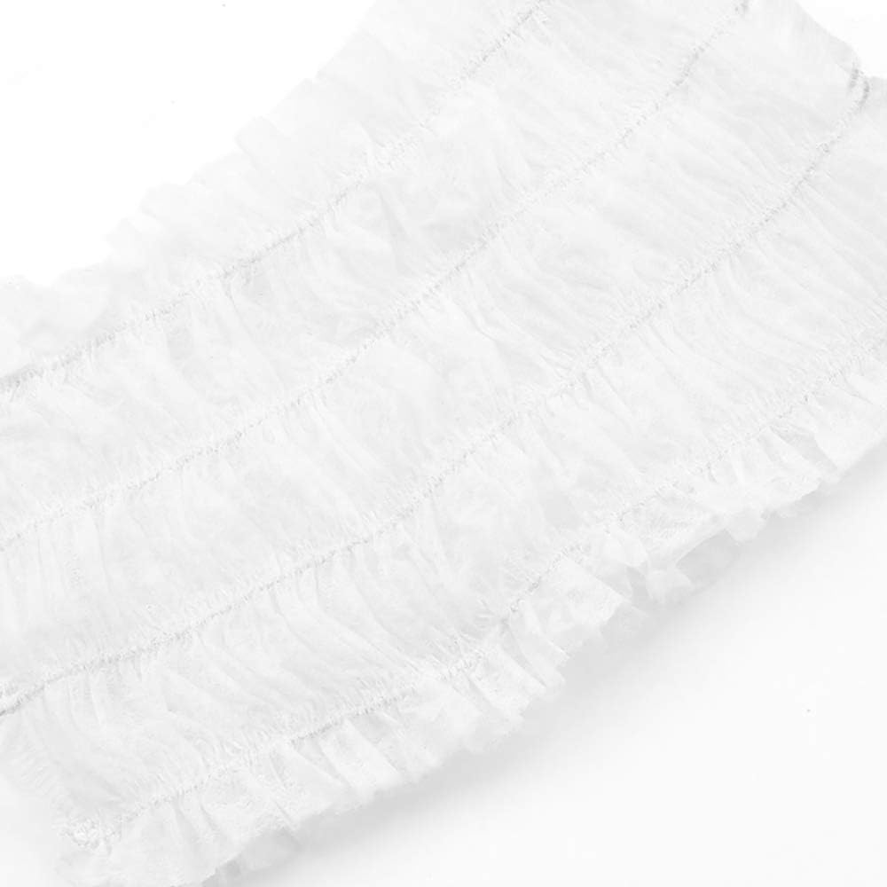 100Pcs Disposable Elastic Hair Wraps Soft Non-Woven Headbands Skin Care Hair Accessory for Spa Salon Makeup, White image number 2