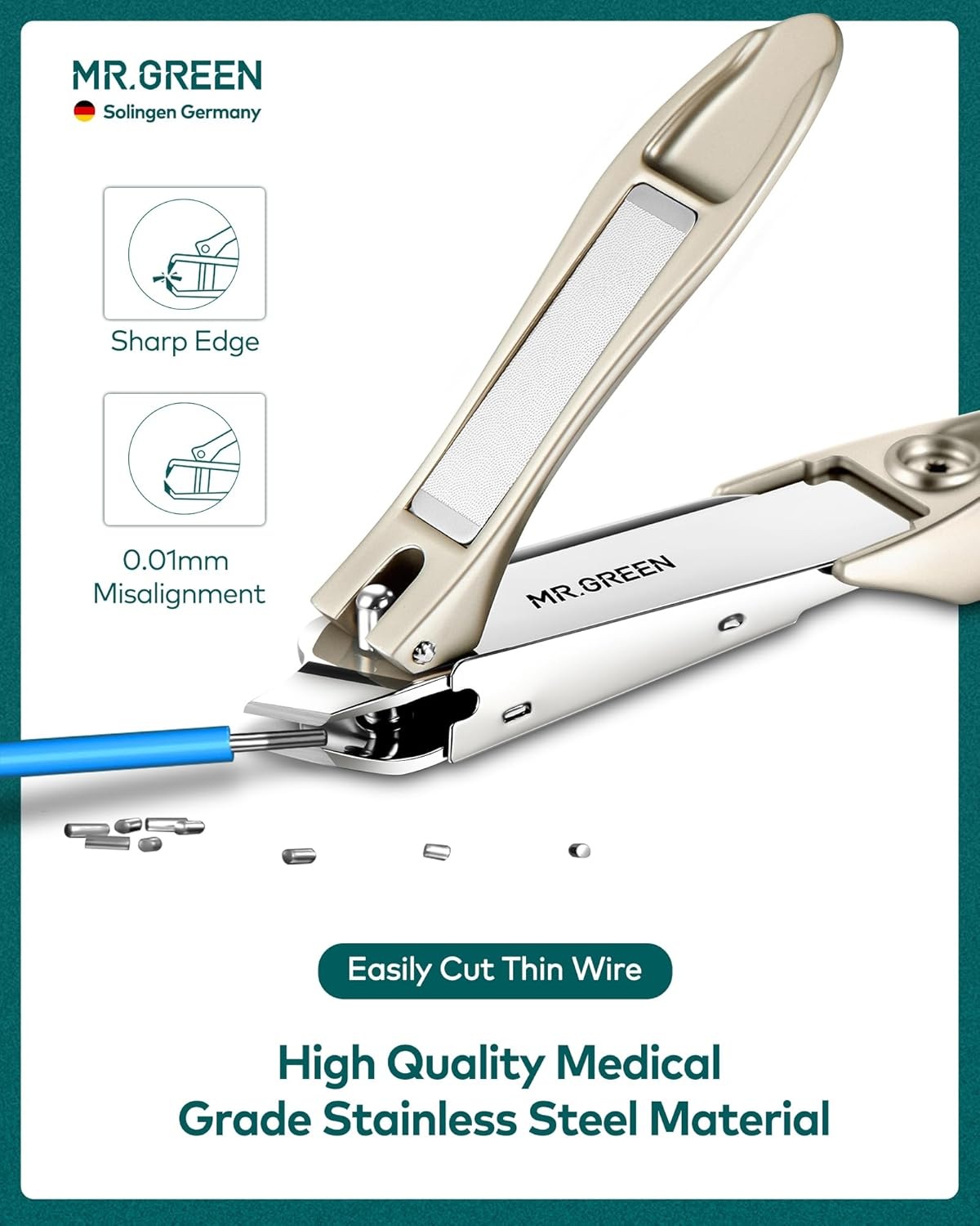 Nail Clipper with Catcher, Slanted Edge Nail Cutting Clippers Stainless Steel Fingernail and Toenail Cutter Trim with File for Men and Women