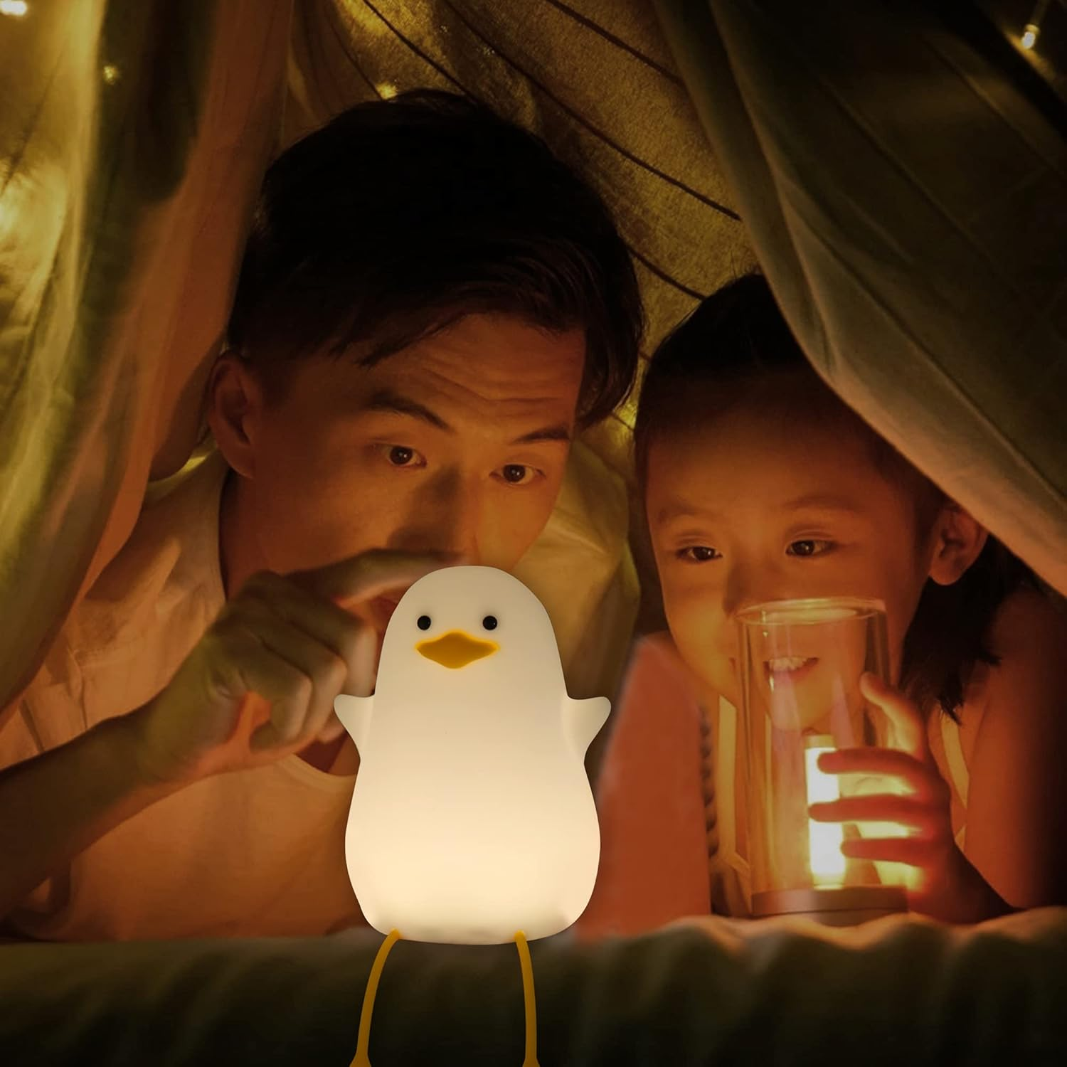 Lampeez Duck Night Light, Cute Silicone Seagull Lamp for Kids, Soft Silicone Kids Nursery Nightlight USB Rechargeable LED Touch Lamp Baby Bedroom Decor as Xmas Holiday Birthday Gifts for Boys Girls image number 5