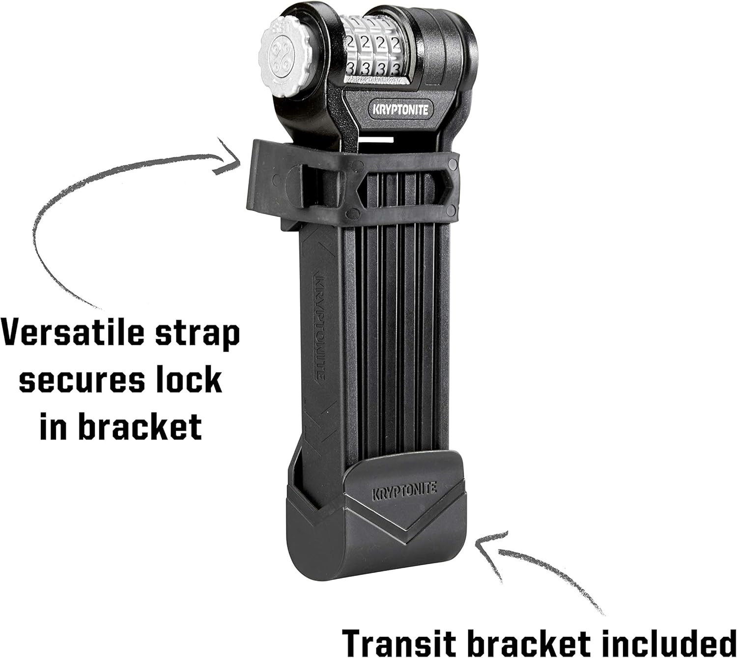 Kryptonite Keeper 585 Folding Combo Bicycle Lock, Black, 3Mm X 85Cm image number 4