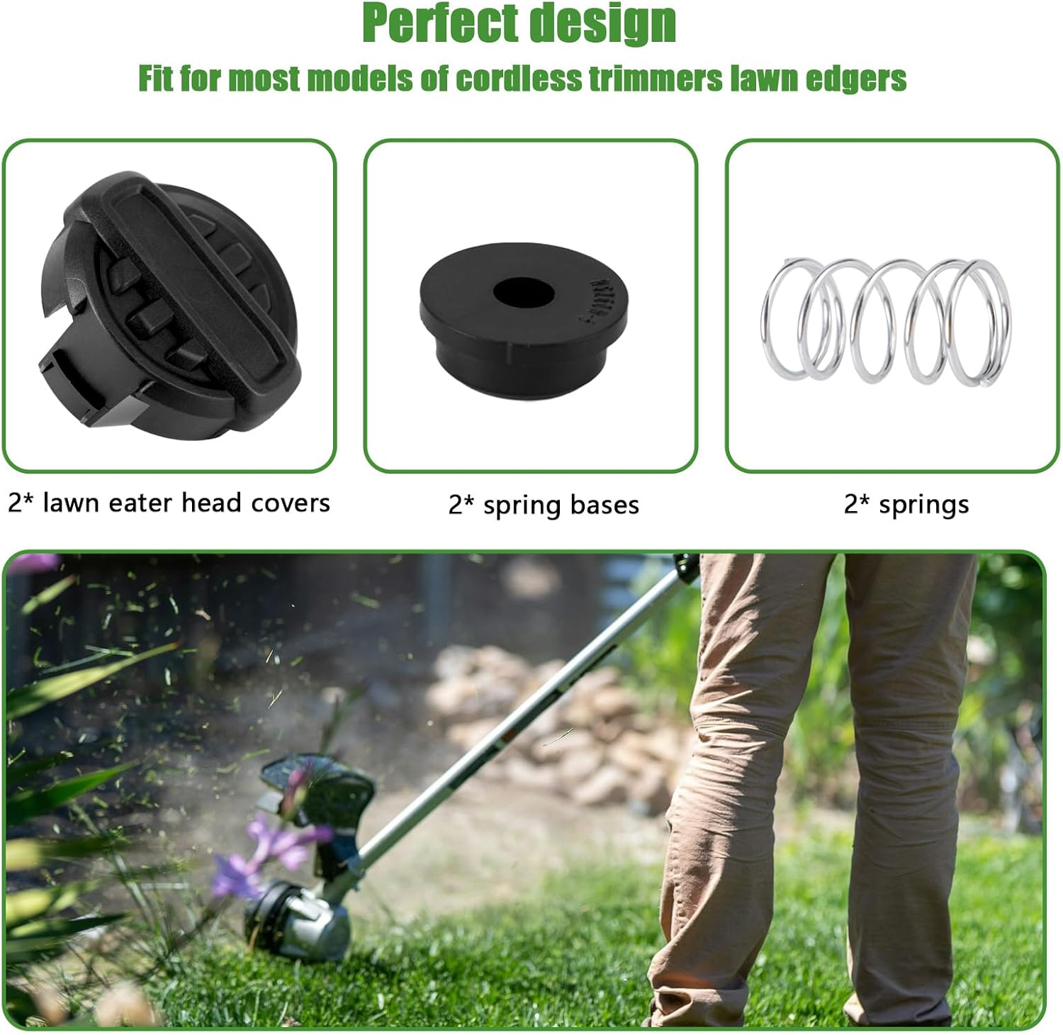 2Pcs DWO1DT995 String Trimmer Head Cap Replacement, with Weedeater Spring and Spring Cover Attachments Parts for DCST920 DCST970 DCST922 DCST990 DCST925 image number 3