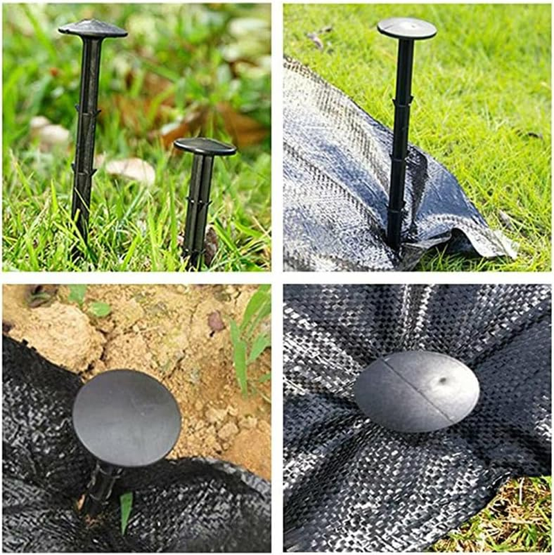 200X Grass Pegs Lawn Turf Weed Mat Plastic Pins Stakes Anchor Lawn Sod Fasten, 11Cm Black Plastic Stakes, Ideal for Garden and Turf Fastening image number 6