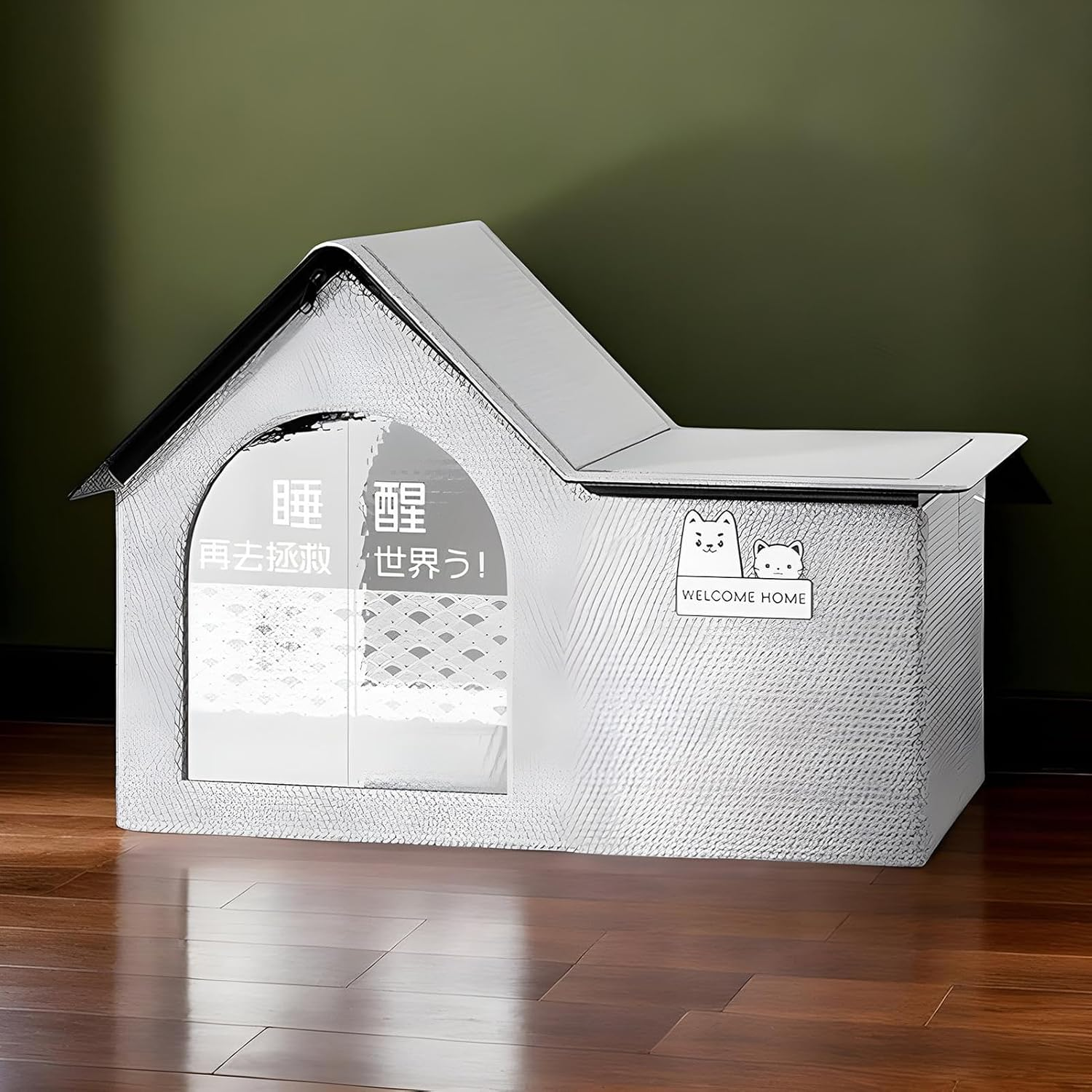 Outdoor Cat House for Summer | Foldable Cooling Tent for Pets,Dog Shelter with Ice Bags Portable Pet Cave Tent Bed for Balcony Travel Beach Apartment Patio image number 2