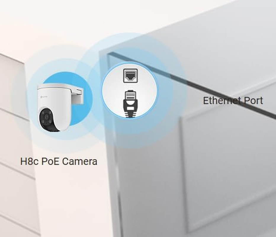 EZVIZ H8C 2K POE IP Outdoor Security Camera, 360&deg; PTZ Home Security, Ai-Powered Human Detection, Auto-Tracking, Color Night Vision, Two-Way Talk, Waterproof, No Subscription Fee image number 1