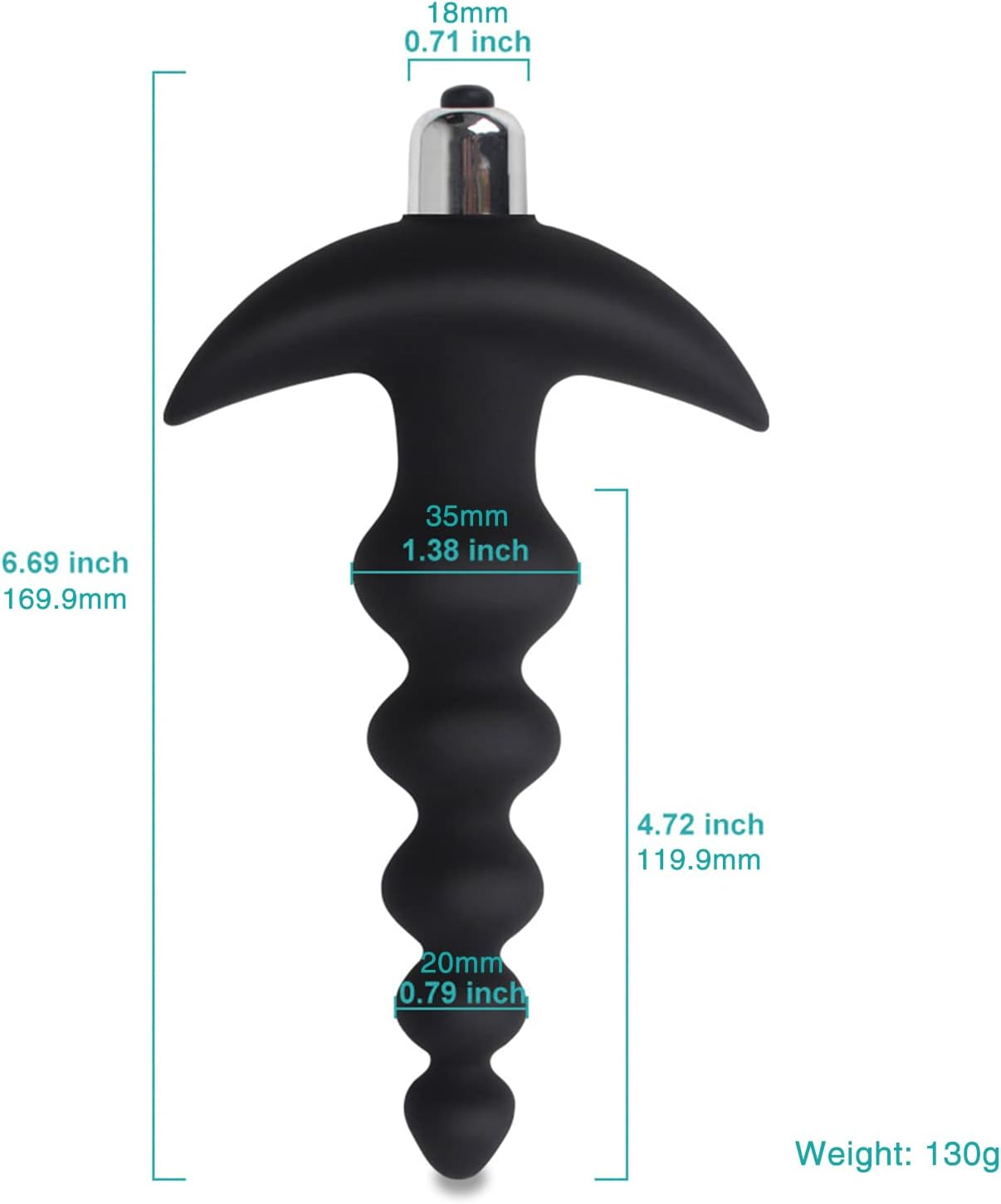 17CM Silicone Massager Stick with Beads Electric Massager Funny Plug for Women Amal Plugs Trainer Kit Sweetheart Intimate Gift Set Plug Inflatable Bulb Enema System Enema Kit Inflatable Plug Plug Anales image number 5