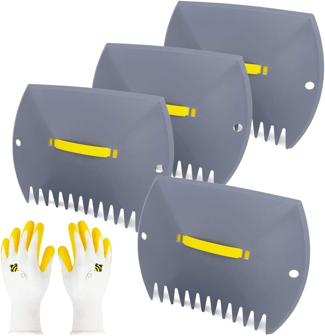 JARDINEER 2 Pair Leaf Grabbers Lightweight for Lawn Yard, Garden Leaf Collector Plastic, Hand Leaf Picker Upper with Handles for Picking up Leaves, Twigs or Debris image number 3