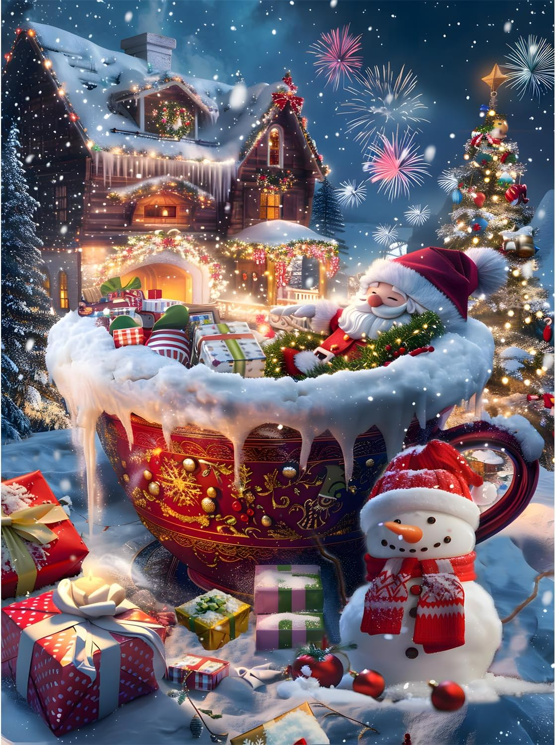 Jigsaw Puzzles for Adults 1000 Pieces Christmas Puzzles Impossible Hard Difficult Challenging Puzzles Christmas Tree Puzzle Snowman Santa Claus Jigsaw Puzzle 1000 Pieces 70 X 50 Cm image number 1