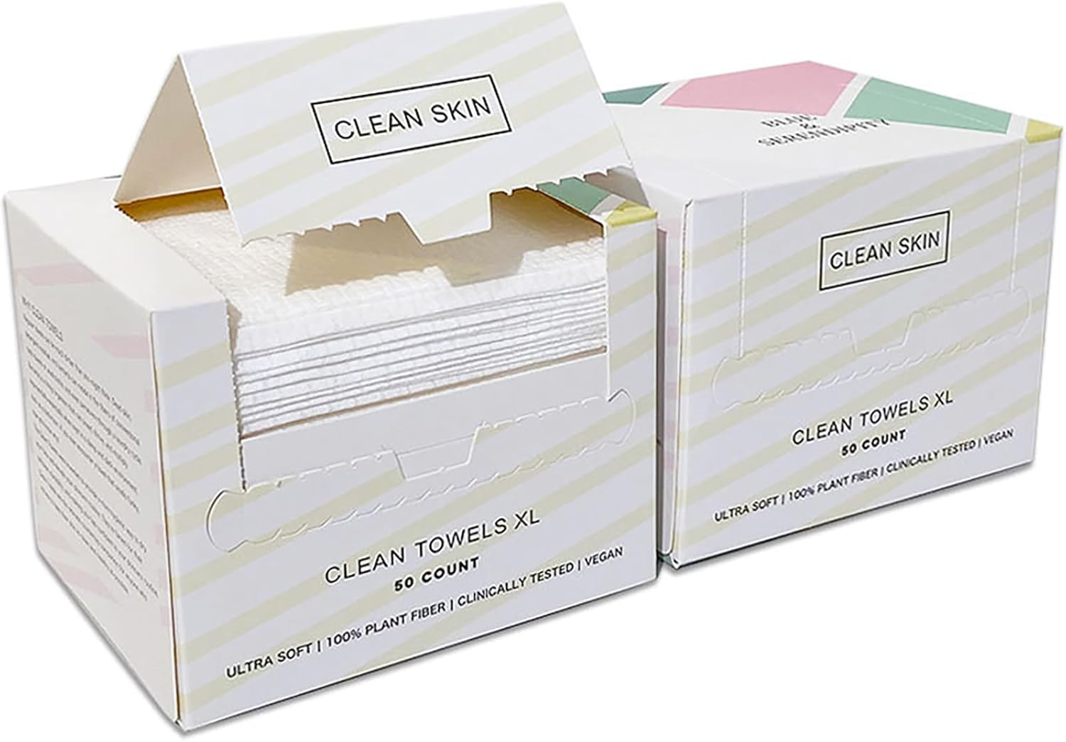 ZOTIKA Ultra Soft Dry Face Towels XL, 100% Plant Fibre, Gentle Skincare, 25 X 30 Cm, Clean Towels (3 Pack=150 Count, 25 X 30 Cm)