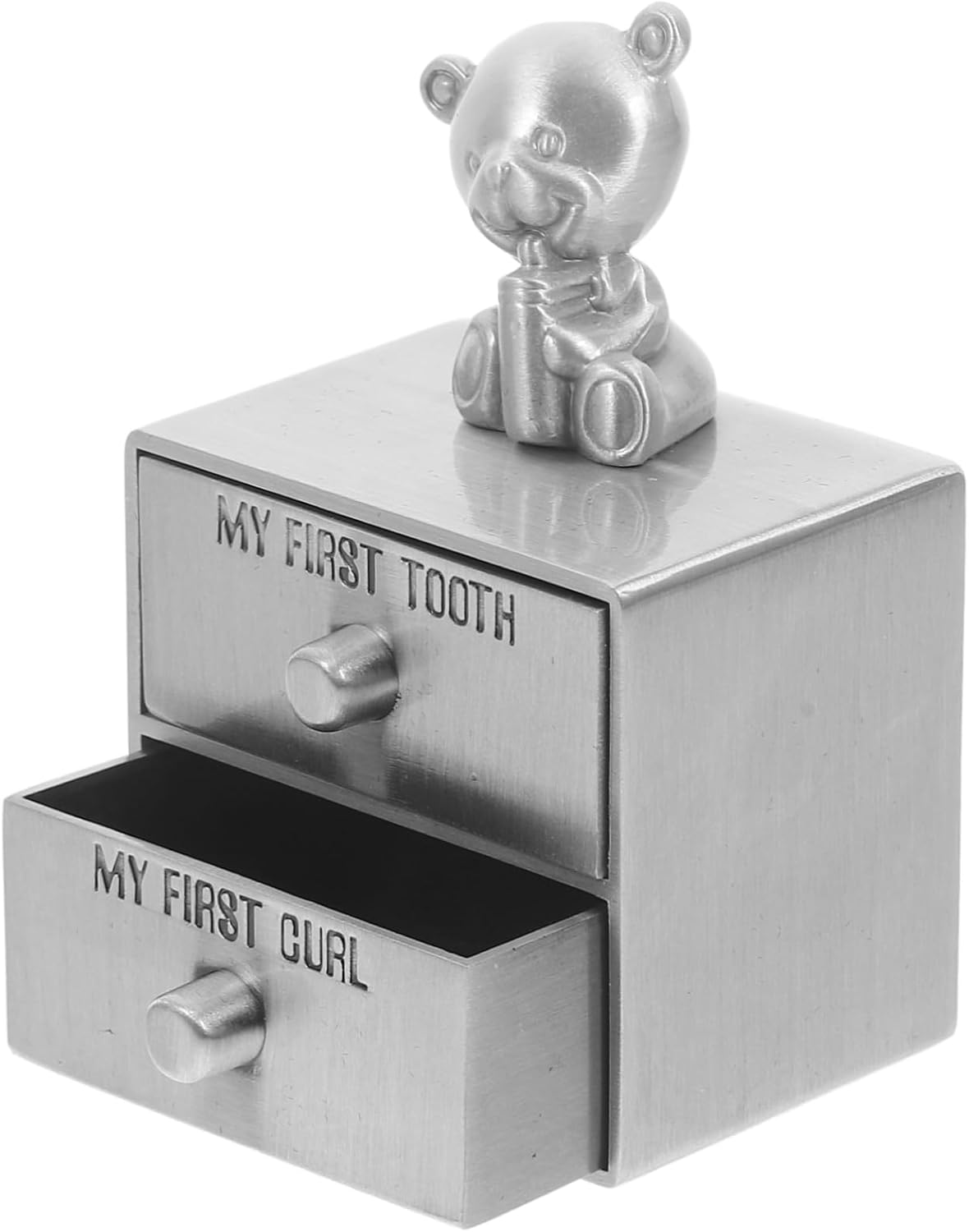 Tooth Keepsake Box Drawer Type First Tooth Holder Fetal Hair Storage Adorable Nursery Decor Lightweight Durable Design for Storing Precious Memories image number 1
