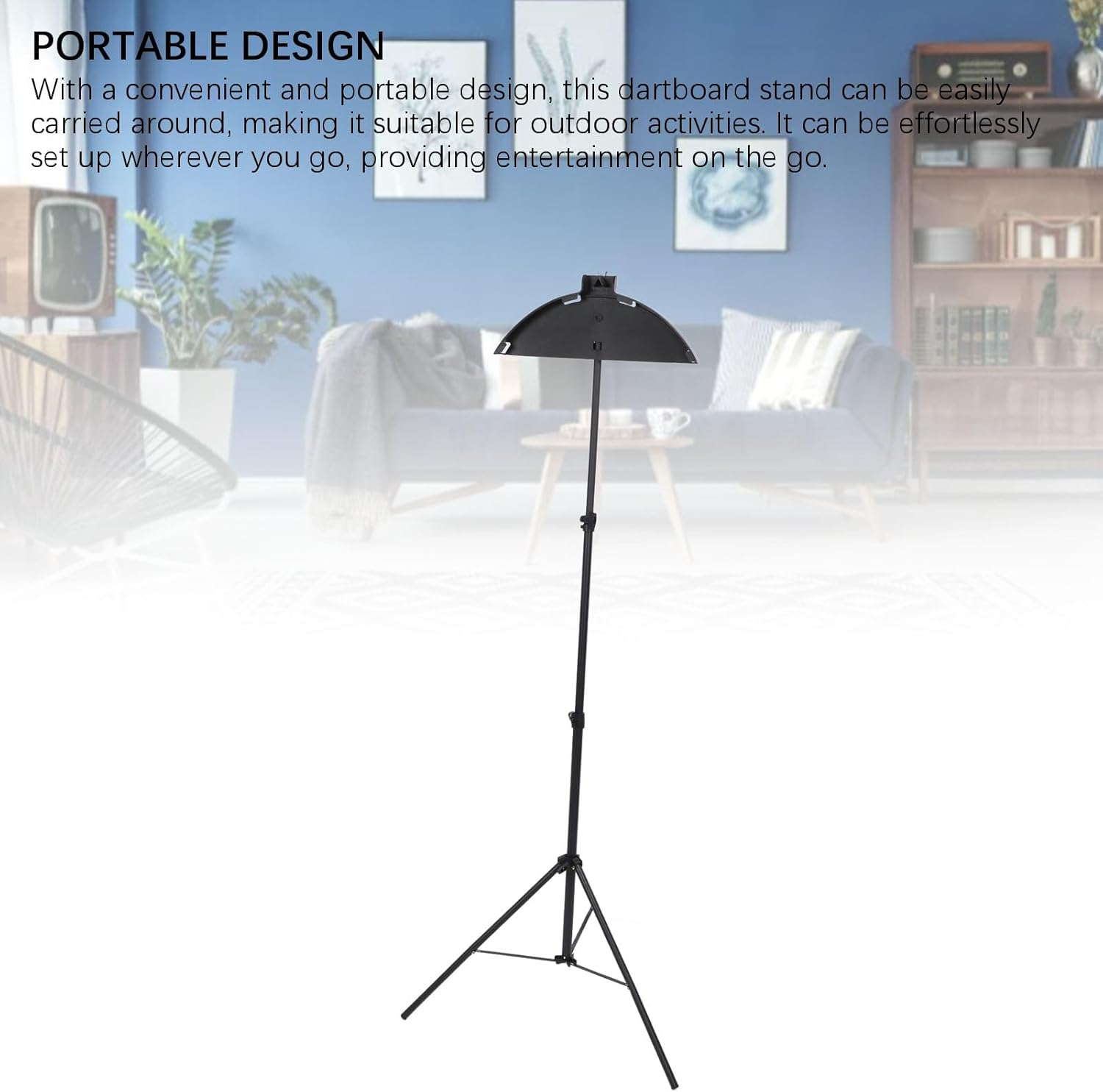 Professional Dartboard Stand, Adjustable Height Tripod Dartboard Holder, Stainless Steel Travel Tripod Board Holder, Stable Design, Easy to Assemble image number 1