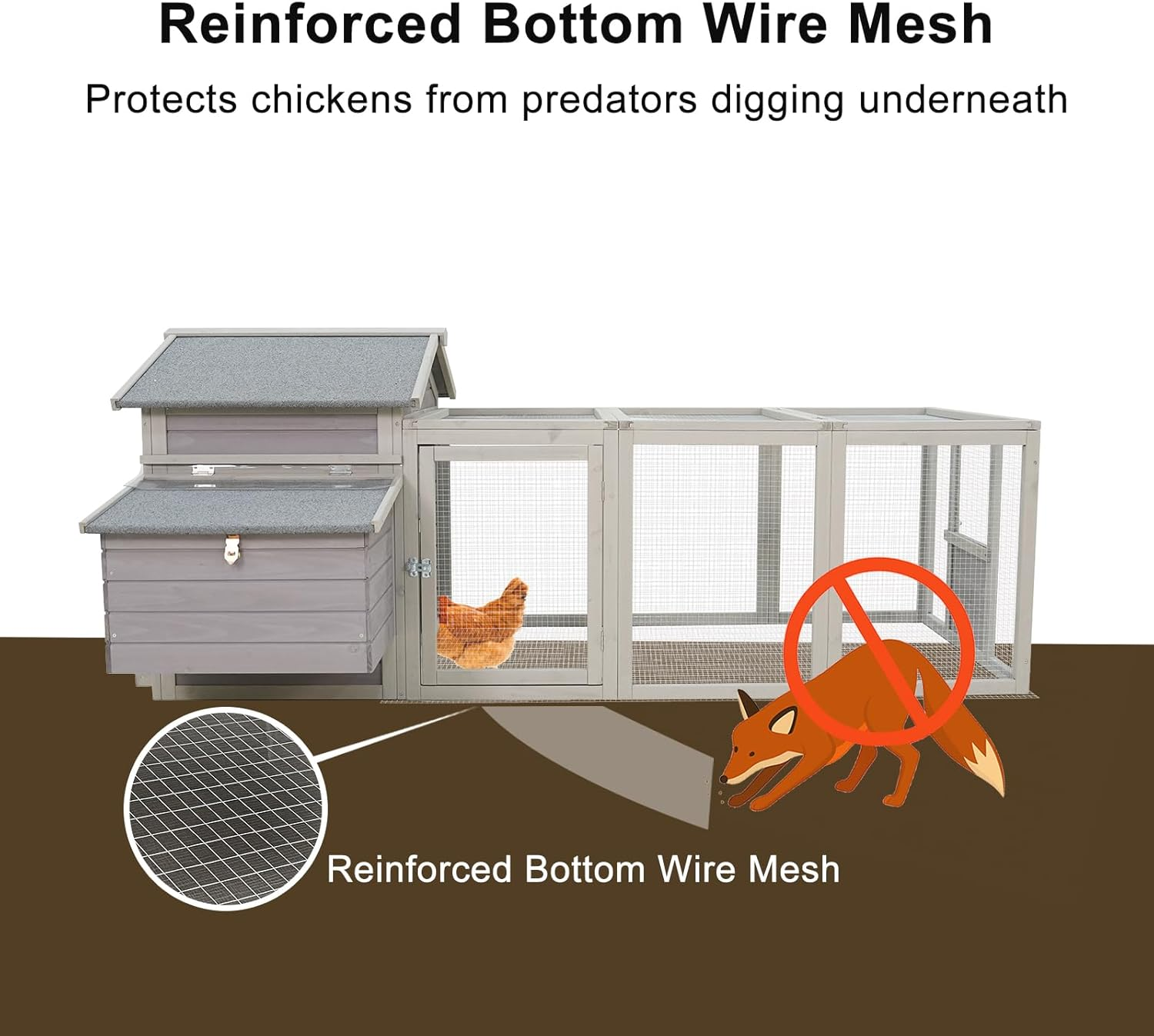 Samland Wooden Chicken Coop with Run, Outdoor Waterproof Hen House for Multiple Chickens, Durable Backyard Poultry image number 2