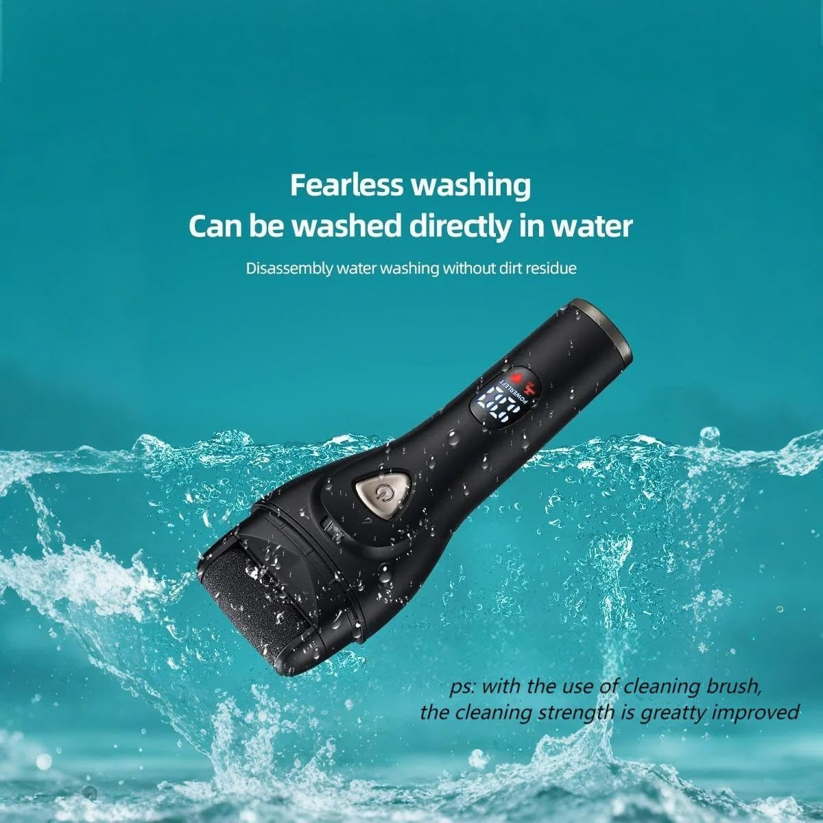 Foot Callus Remover - Professional Electric Callus Remover Pedicure Tools, Waterproof Foot Scrubber File for Hard Cracked Dry Dead Skin, Foot Care Kit,For Dead Skin Ideal with 3 Rollers, 3 Speed image number 2