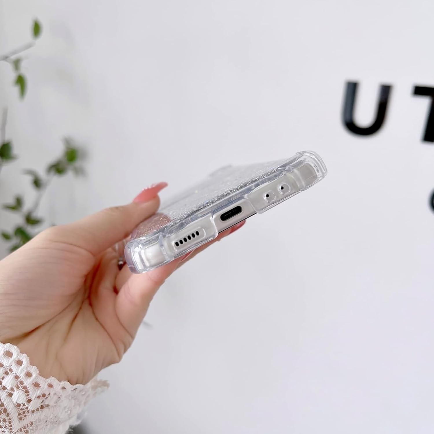 UEEBAI Case for Samsung Galaxy Z Flip 4 5G, Pretty Bling Glitter Case for Women Cute Shiny Sparkle Phone Case for Girls Bling Stars Cover Four Corner Shockproof Slim Fit Flip Case - Purple image number 3