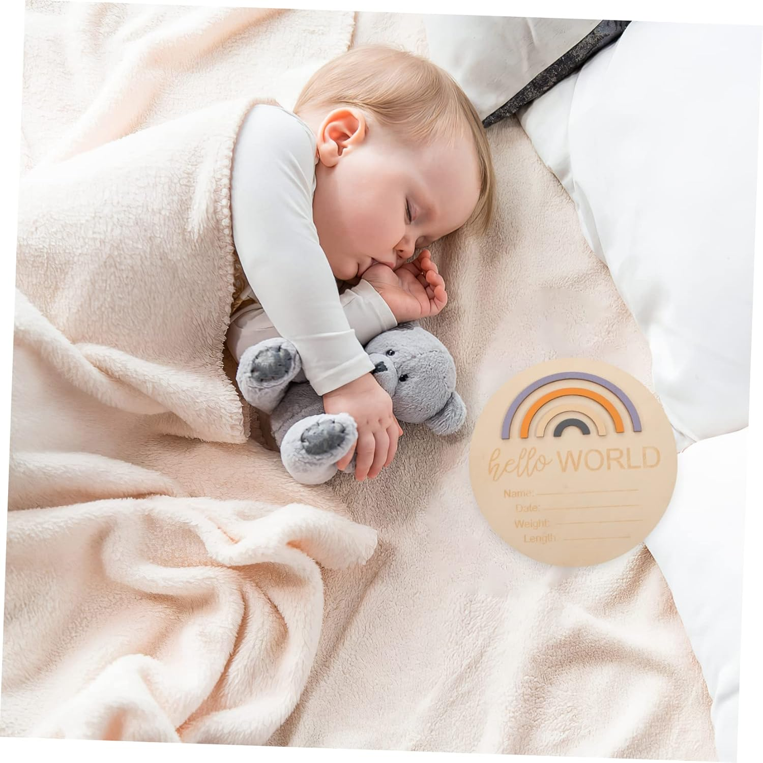 GALPADA Milestone Wooden Sign Newborn Months Announcement Card Durable Photo Prop for Milestones Creative Birth Announcement for Boys image number 5