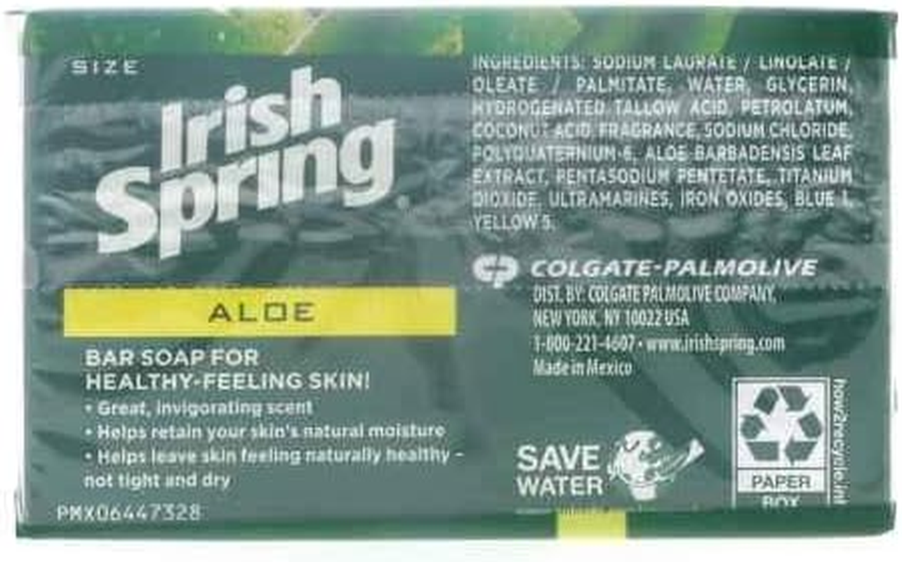 (BARS) Irish Spring ALOE SCENT Bar Soap for Men & Women. 12-HOUR ODOR/DEODORANT PROTECTION! for Healthy Feeling Skin. Great for Hands, Face & Body! (3 Bars, 3.75Oz Each Bar) by Irish Spring image number 2