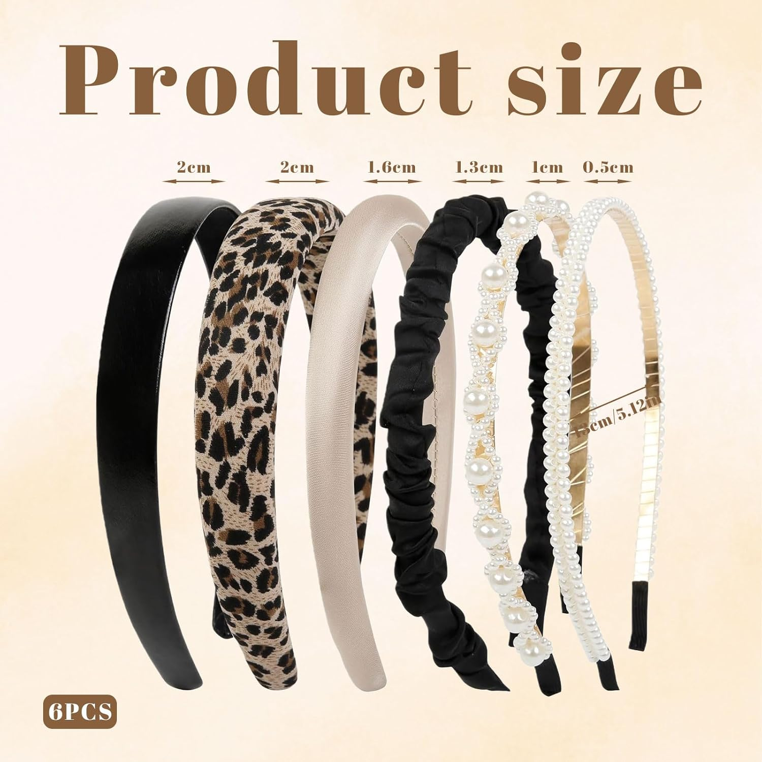 Xanthelle Hairbands Dirndl, 6 Pieces Pearl Women, Traditional & Accessories, Non-Slip Headbands for Ladies, Fashionable Padded Hairbands image number 3