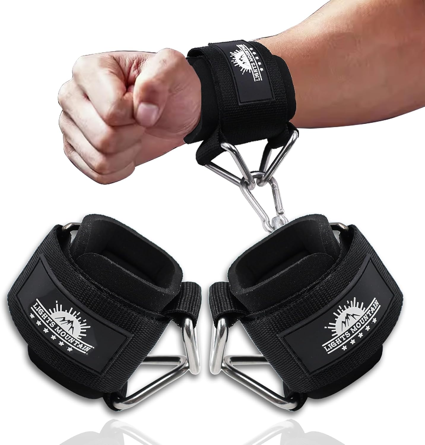 Lights Mountain Adjustable Wrist Cuffs Neoprene Padded Straps for Cable Machines Strength Training Equipment
