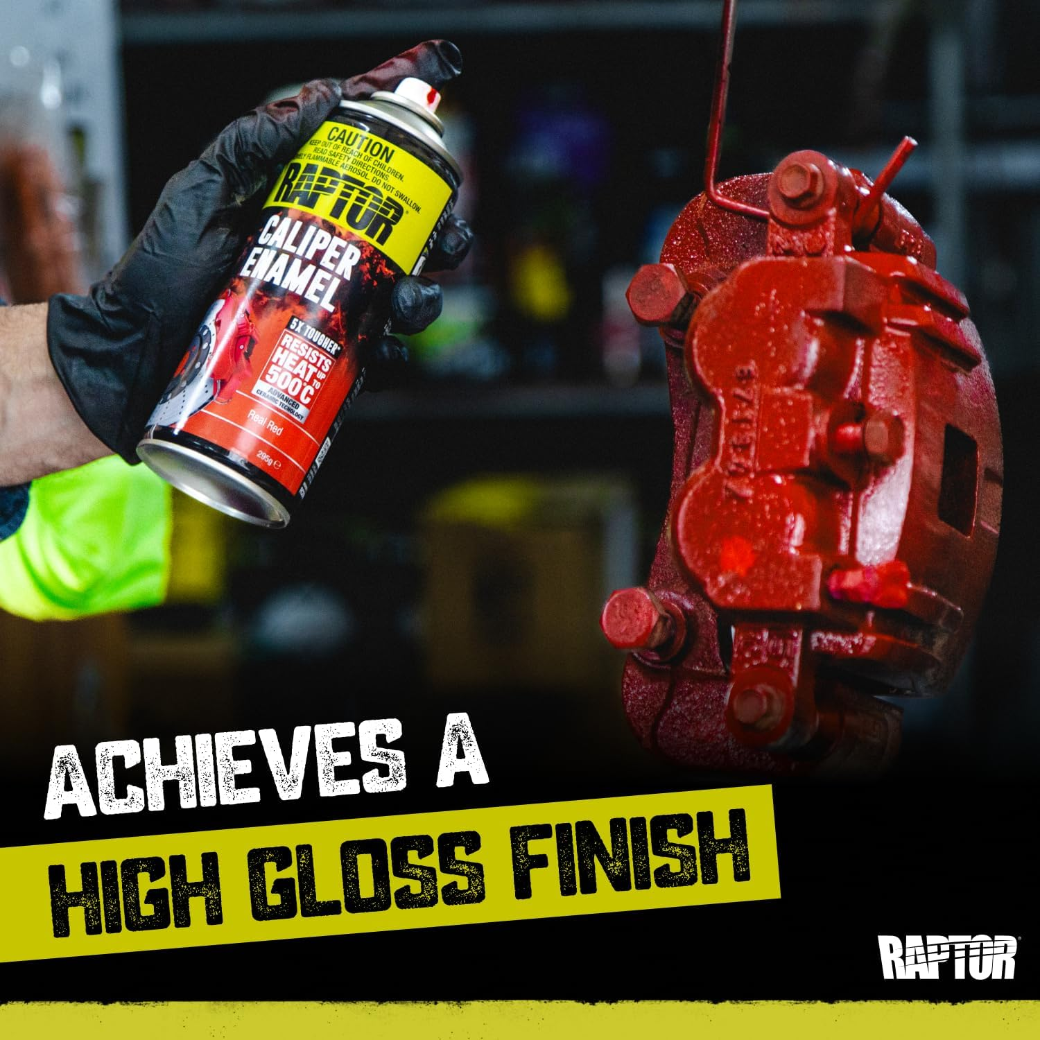 RAPTOR High Temp Caliper Enamel, Advanced Ceramic Technology, High Gloss Finish, Direct to Metal & No Need for Primer, Brake Paint, Heat Resistance up to 500&deg;C, 365 ML, Satin Black image number 5