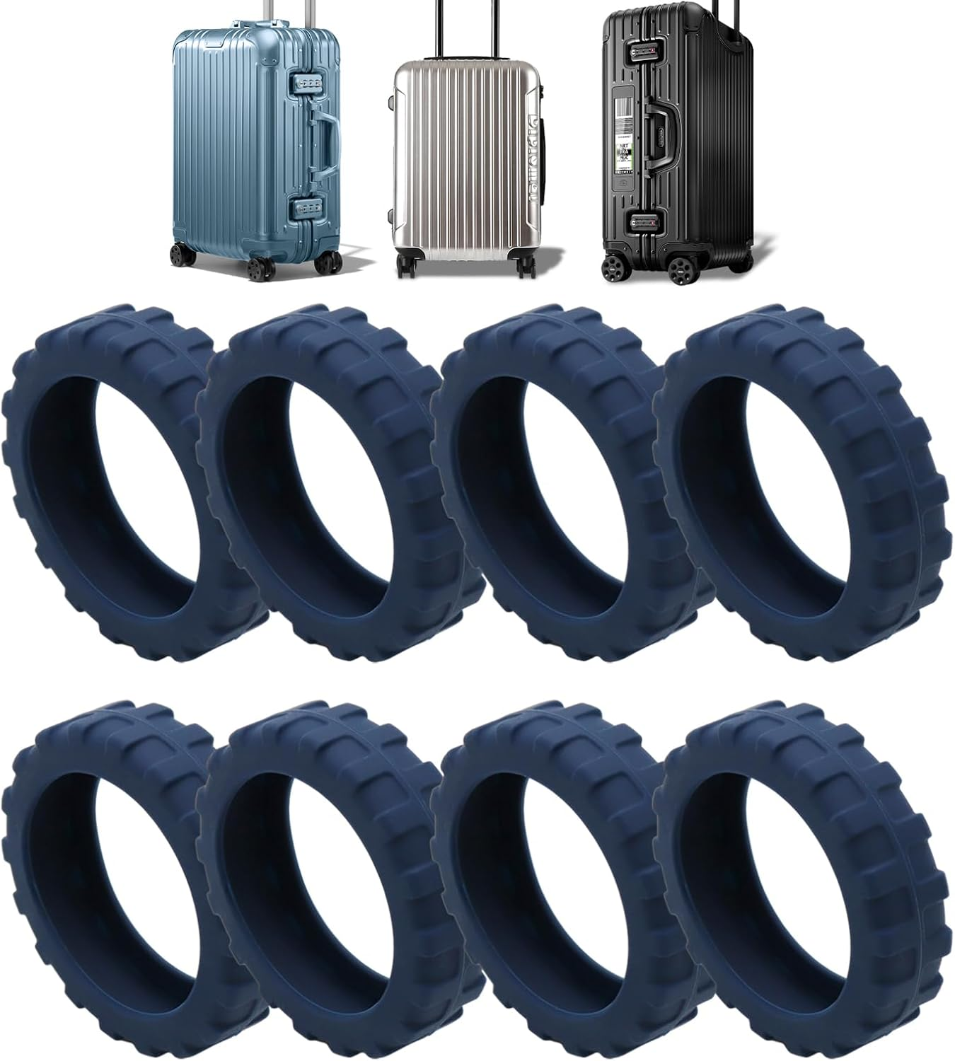 Luggage Suitcase Wheels Cover - Silicone Suitcase Wheel Covers,Travel Accessories, Luggage Spinner Wheel Silicone Protective Cover for 2.17-2.68 Inches Luggage Wheels Hoffti image number 2