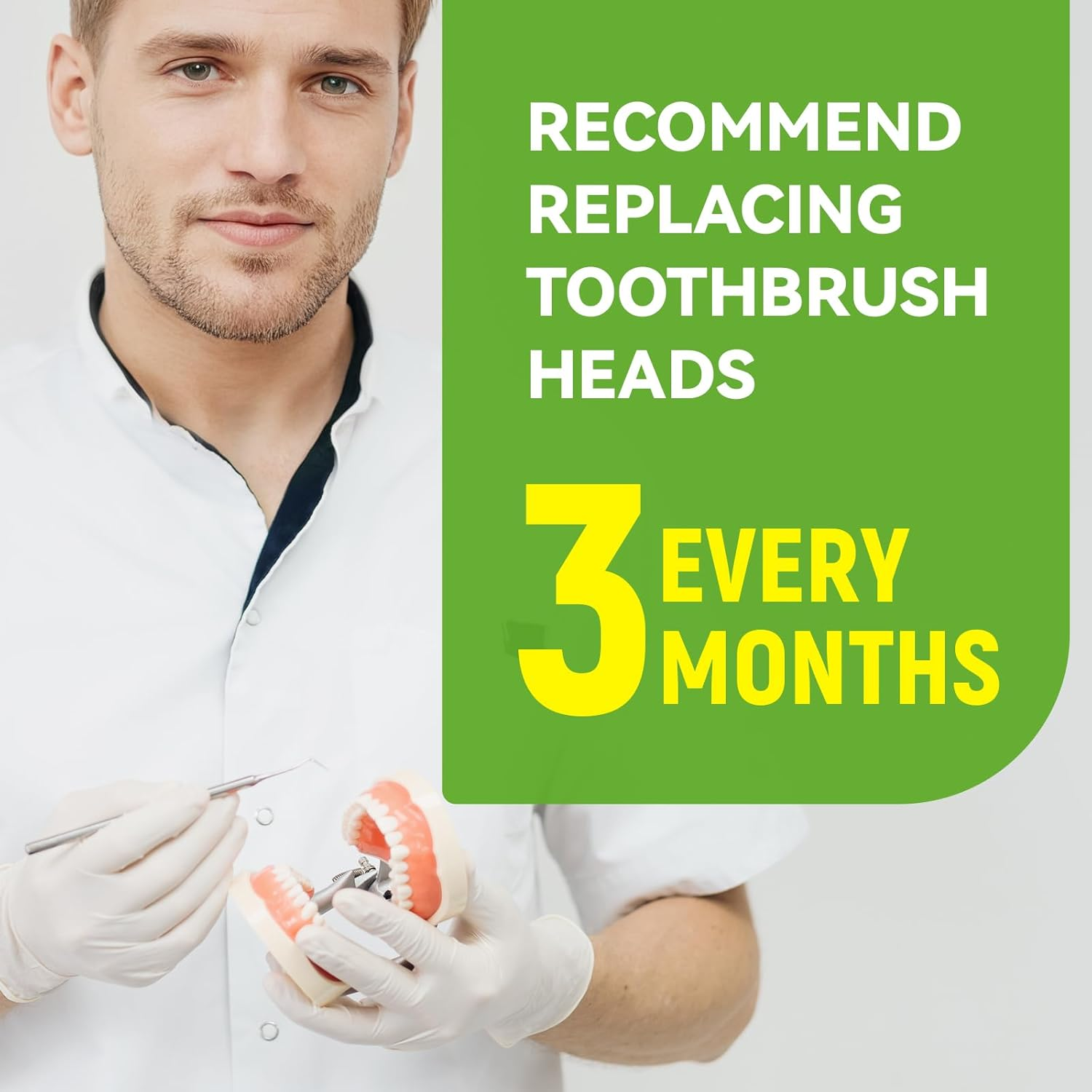 PONPACE Bamboo Toothbrush Heads Compatible with Laifen, Extra Soft Castor-Oil Bristles for Sensitive Teeth, Eco-Friendly & Gentle Cleaning image number 1