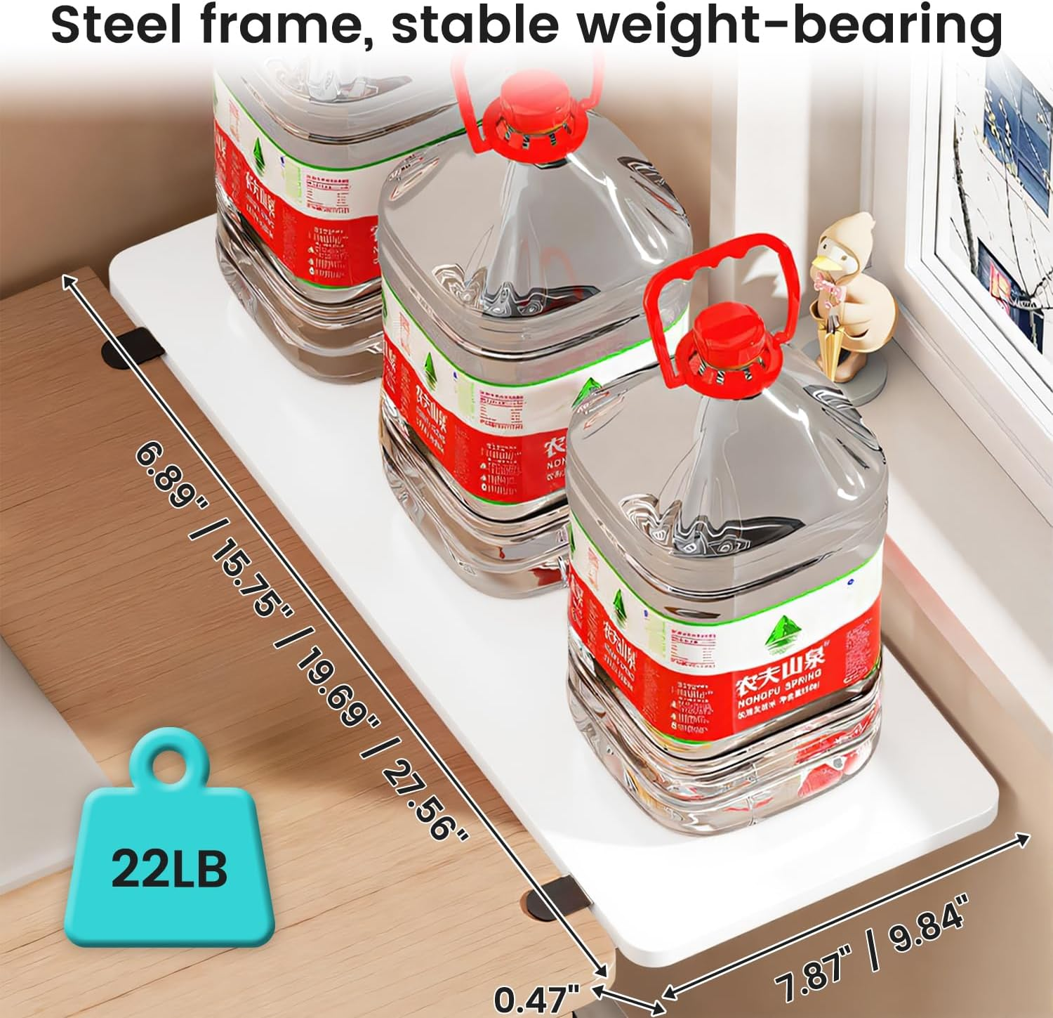 Uandhome Desk Extension,Ergonomic Desk Extension, Foldable Table Extensions,Black Keyboard Tray, Sturdy Computer Desk Extensiones, Keyboard, Elbow Armrest Support for Home, Office (White) - White image number 5