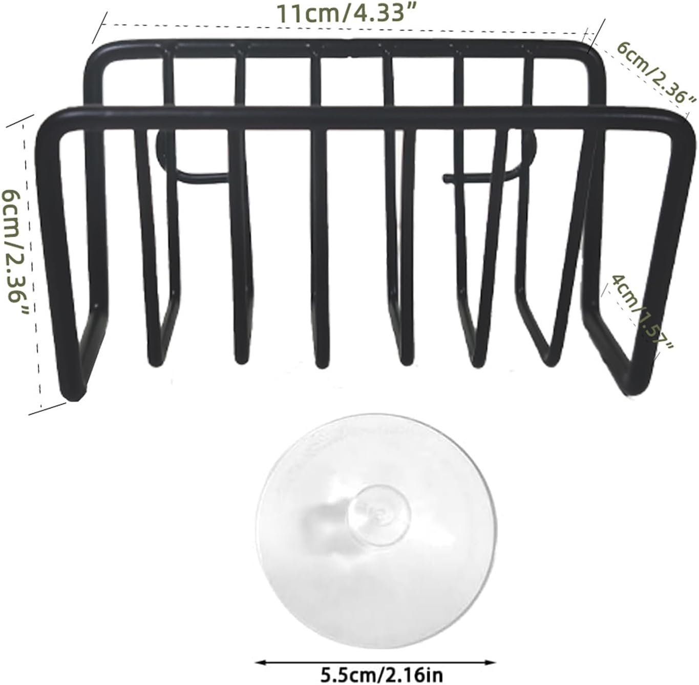 2Pcs Sponge Holder for Kitchen Sink, Stainless Steel Sponge Holder, Quick Drying Open Wire Basket, Wall Mounted Sink Storage Rack with 4 Suction Cups, Organizer Caddy for Sponge Soap Scrubber image number 3