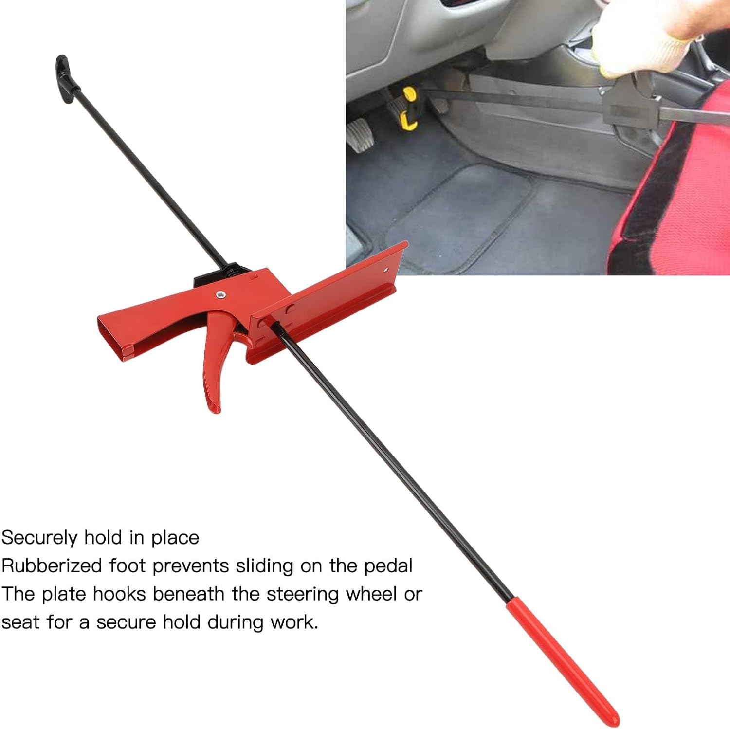 Adjustable Brake Pedal Depressor, 28 Inch Tool with Rubberized Foot for Car Brake, Accelerator, Pedal image number 4
