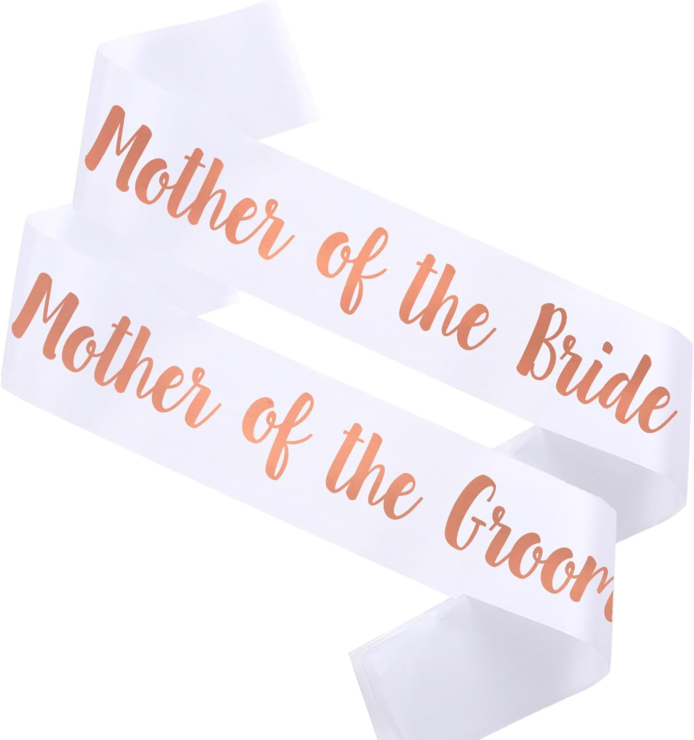 2 PACK Mother of the Bride and Groom Sashes, White Sash with Rose Letters Bachelorette Sashes for Mother Bridal Shower Supplies Wedding Accessories image number 6