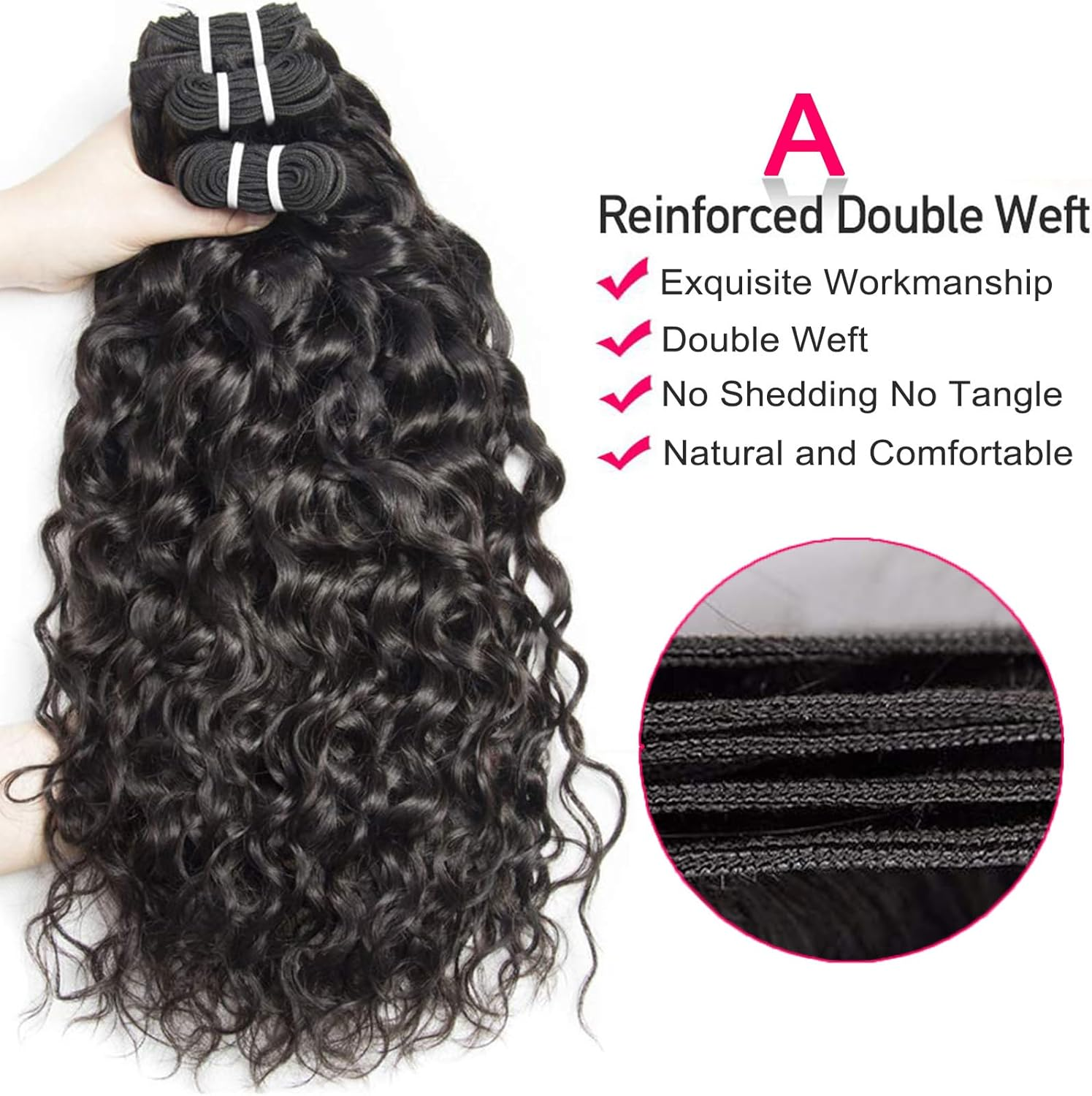 Curly Wave Bundles, Human Hair, Brazilian Curly Human Hair Bundles, 3 Bundles, Kinky Curly Human Hair, Brazilian Virgin Human Hair Bundles, 80 G/Bundle (Total 240 Grams), 12 14 16 Inches, Natural image number 6