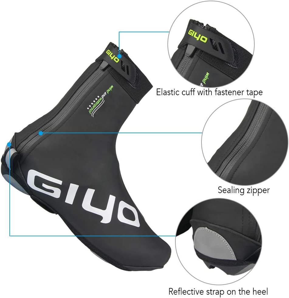 Waterproof PU Cycling Shoes Covers with Reflective Design Men Women Reusable Thermal MTB Bike Shoes Covers image number 4