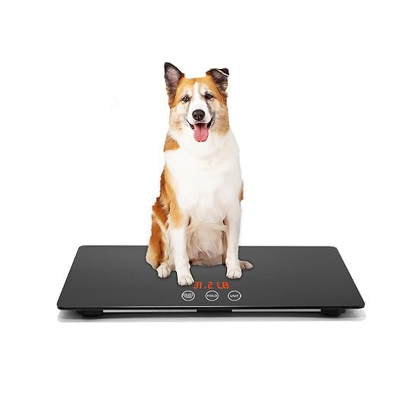 Digital Pet Scale to Measure Dog and Cat with 3 Weighing Modes, Kg, Oz, Lb, 220 Pound, Lbs, Capacity with Precision of 10G, Black 25.6 17.7Inch image number 3
