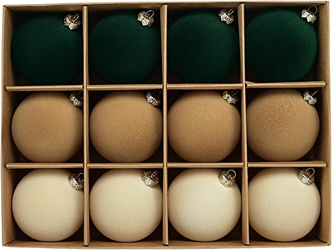 Christmas Tree Ball Ornaments, 12 Flocked Velvet Ball Ornament Flocking Balls Shatterproof Christmas Tree Ornaments Velvet Balls Supplies for Christmas Wreath, Wedding image number 1