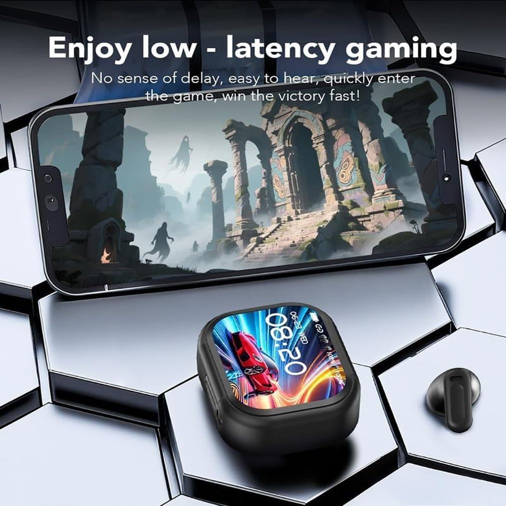 NE20 Earbuds, Bluetooth 5.4 LED Display High Fidelity Waterproof Wireless Earphones, Bluetooth Earphones, 48H Battery, IPX6 Waterproof & AI Translation, for Travel Business (Black,1Pc) image number 3