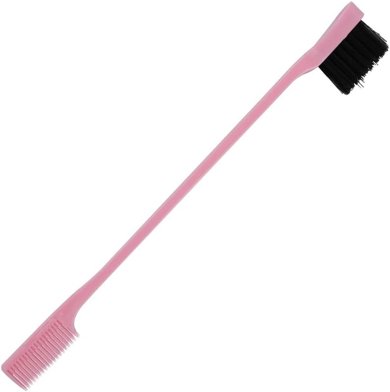 Laroal Three-Row Hair Comb, Hairdressing Comb with Pointed Stem, Double Head Comb, Styling Eyebrow Brush, Makeup Hairset Brush, 3 Pieces Multifunctional Comb