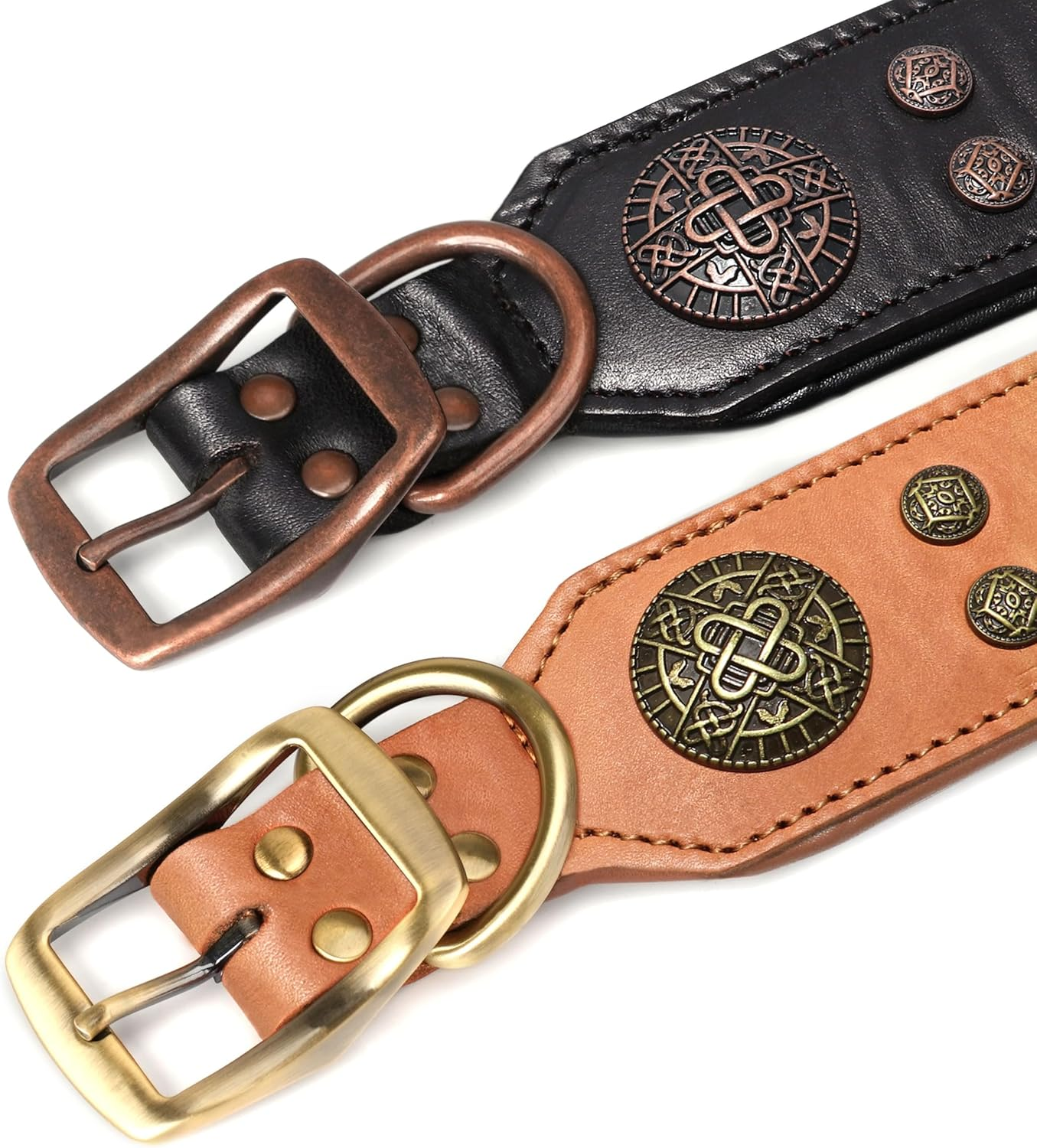 Didog Genuine Leather Dog Collar Wide Soft Durable 2" Wide Luxury Durable Dog Collar for Medium Large Dogs, Black, L image number 4